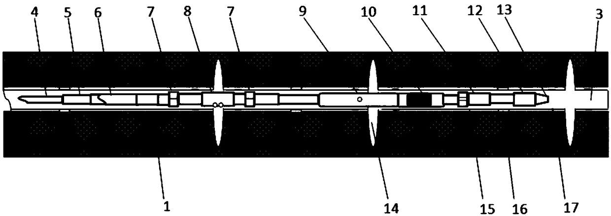 Coal mine underground gas extraction long drilled hole and coiled-tubing-in-casing perforation staged fracturing method