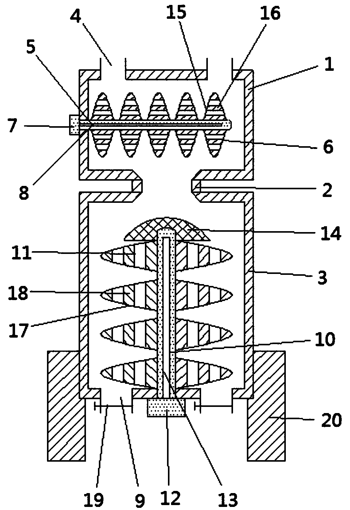 PVC carpet raw material mixing device with good mixing effect