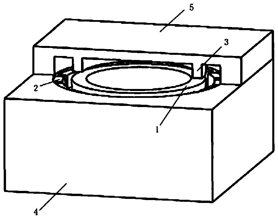 Two-electrode distributed micro gyroscope with side-discrete adjacent ring and its preparation method