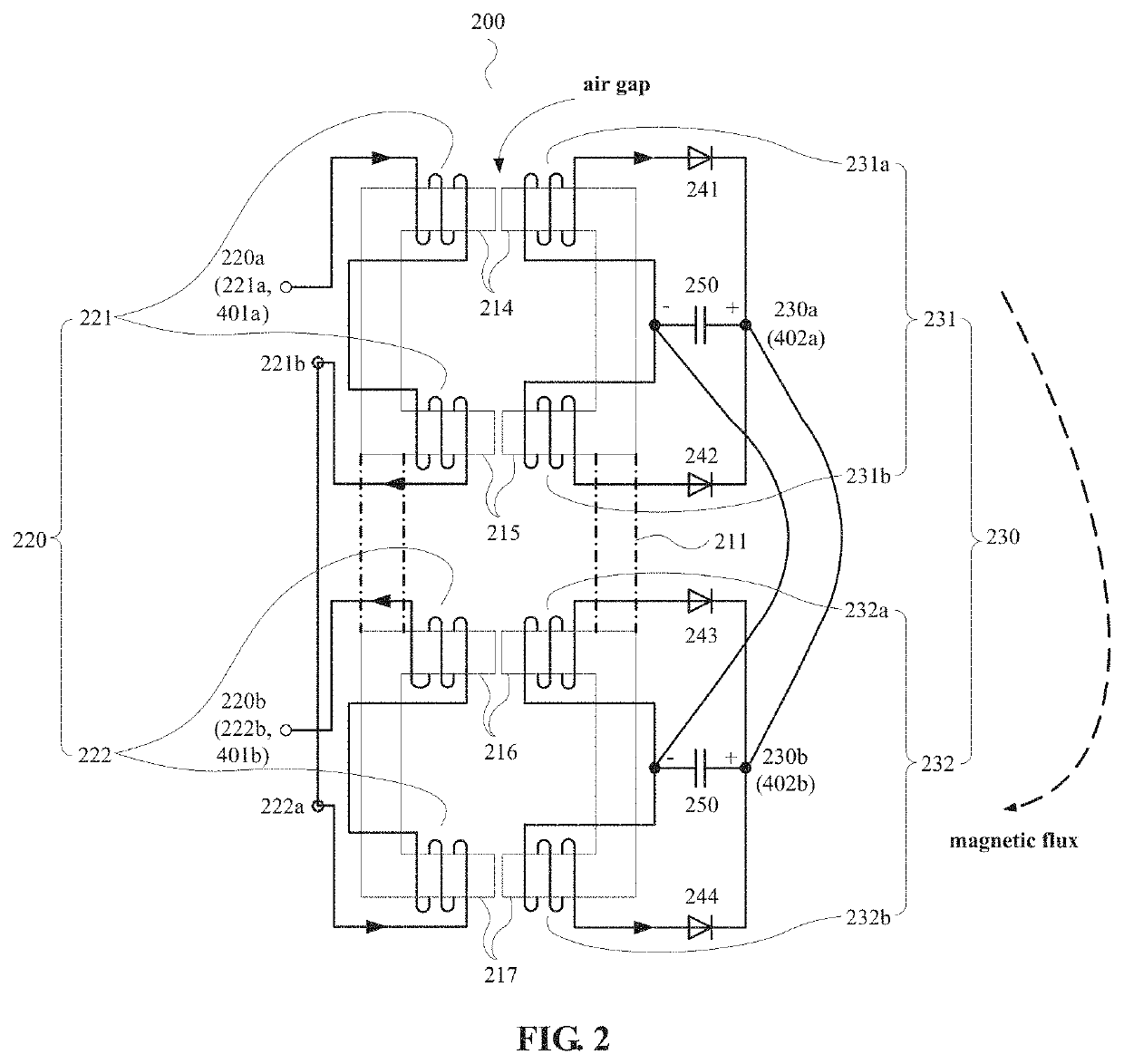 Integrated magnetic device and direct current-direct current converter