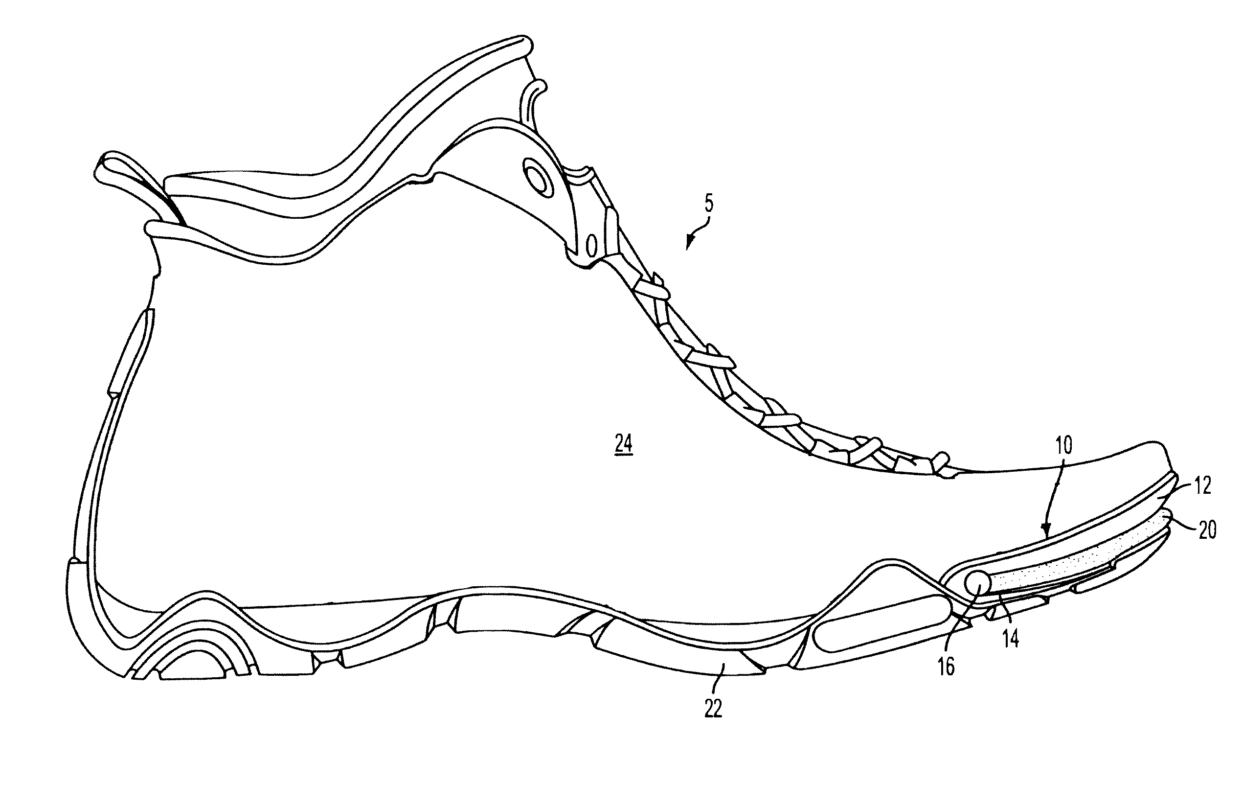 Forefoot catapult for athletic shoes