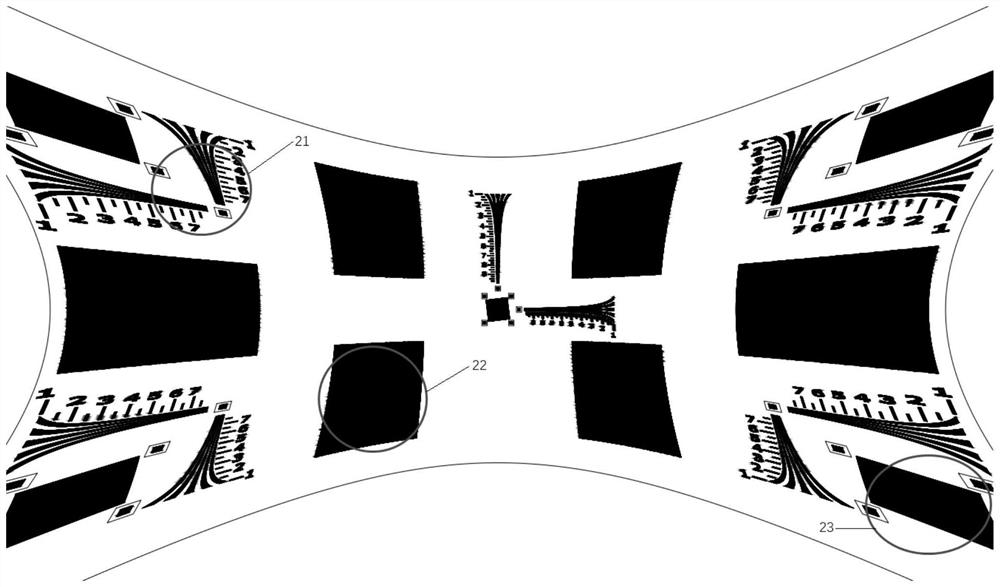 A device and method for testing the resolution of a wide-angle lens