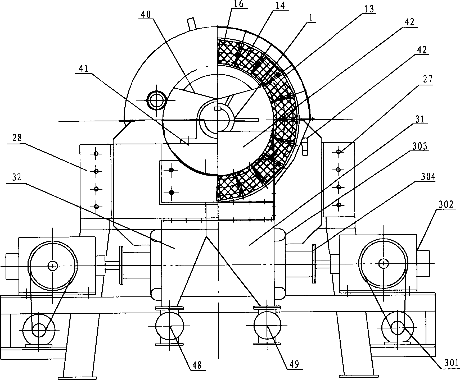 Double-frequency pulse and double-vertical ring high-gradient magnetic separator