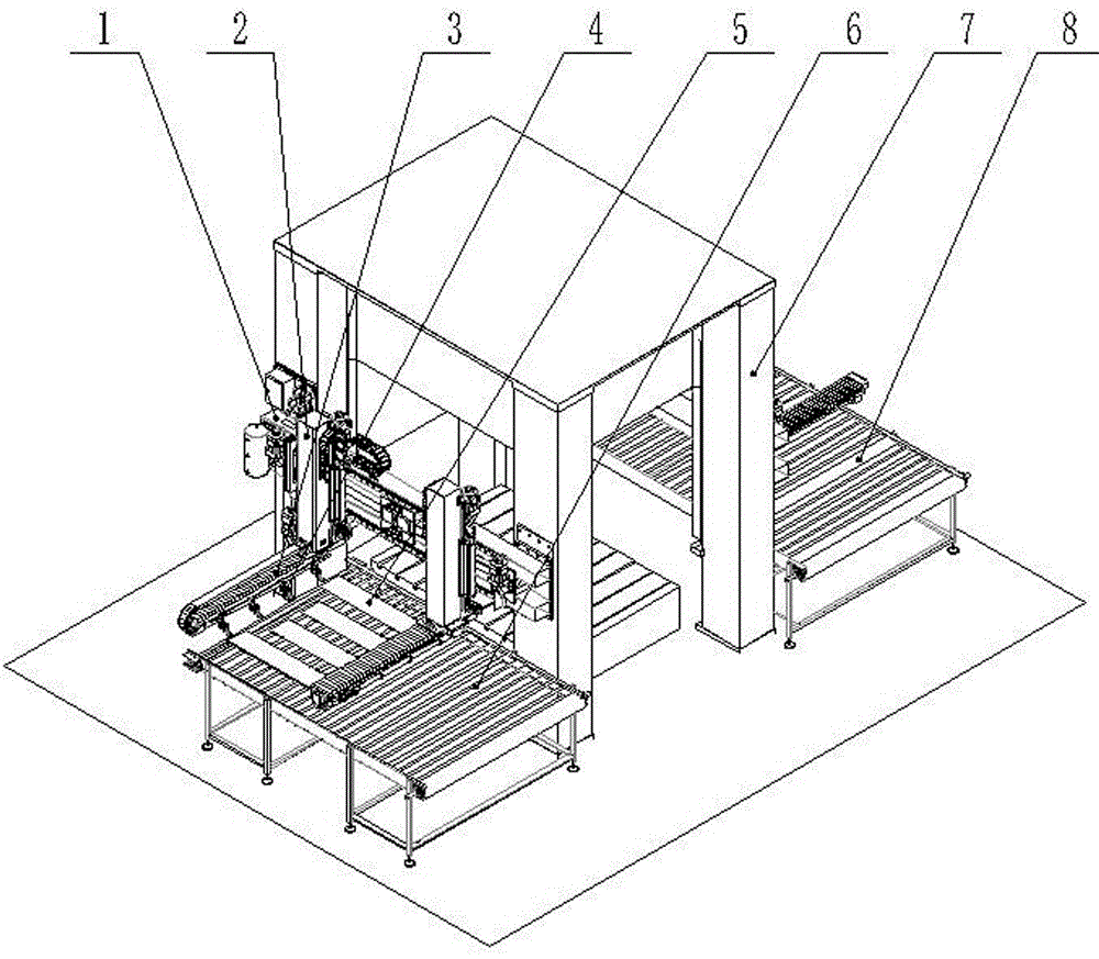 Feeding and discharging mechanical arm of thermal forming press