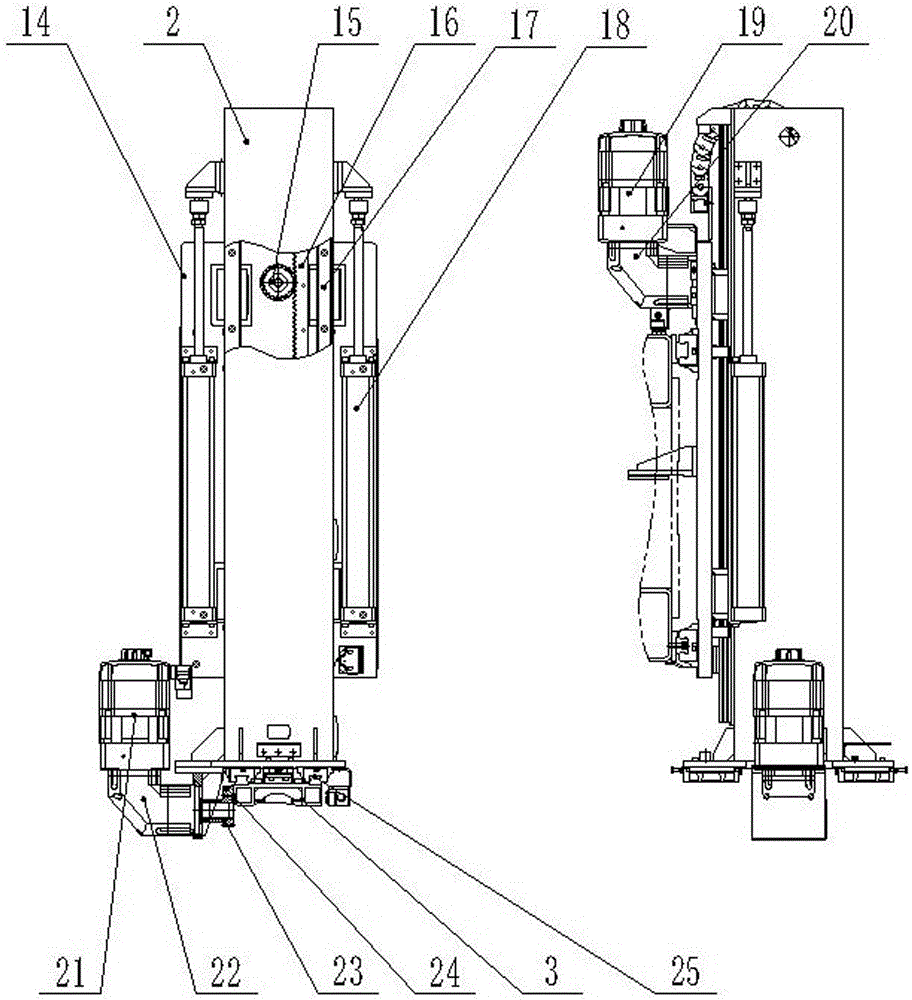 Feeding and discharging mechanical arm of thermal forming press