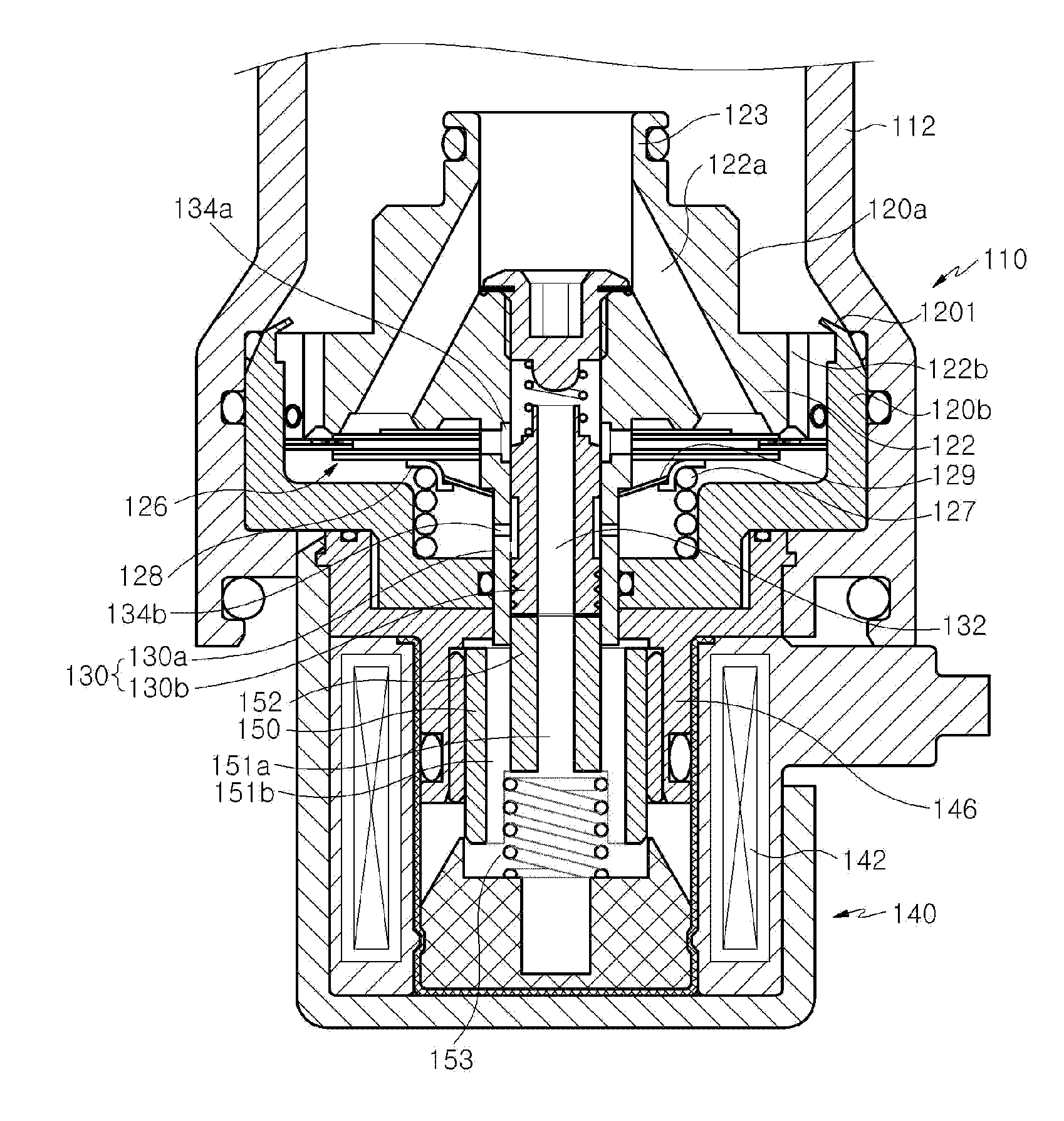 Damping force controlling valve assembly for shock absorber