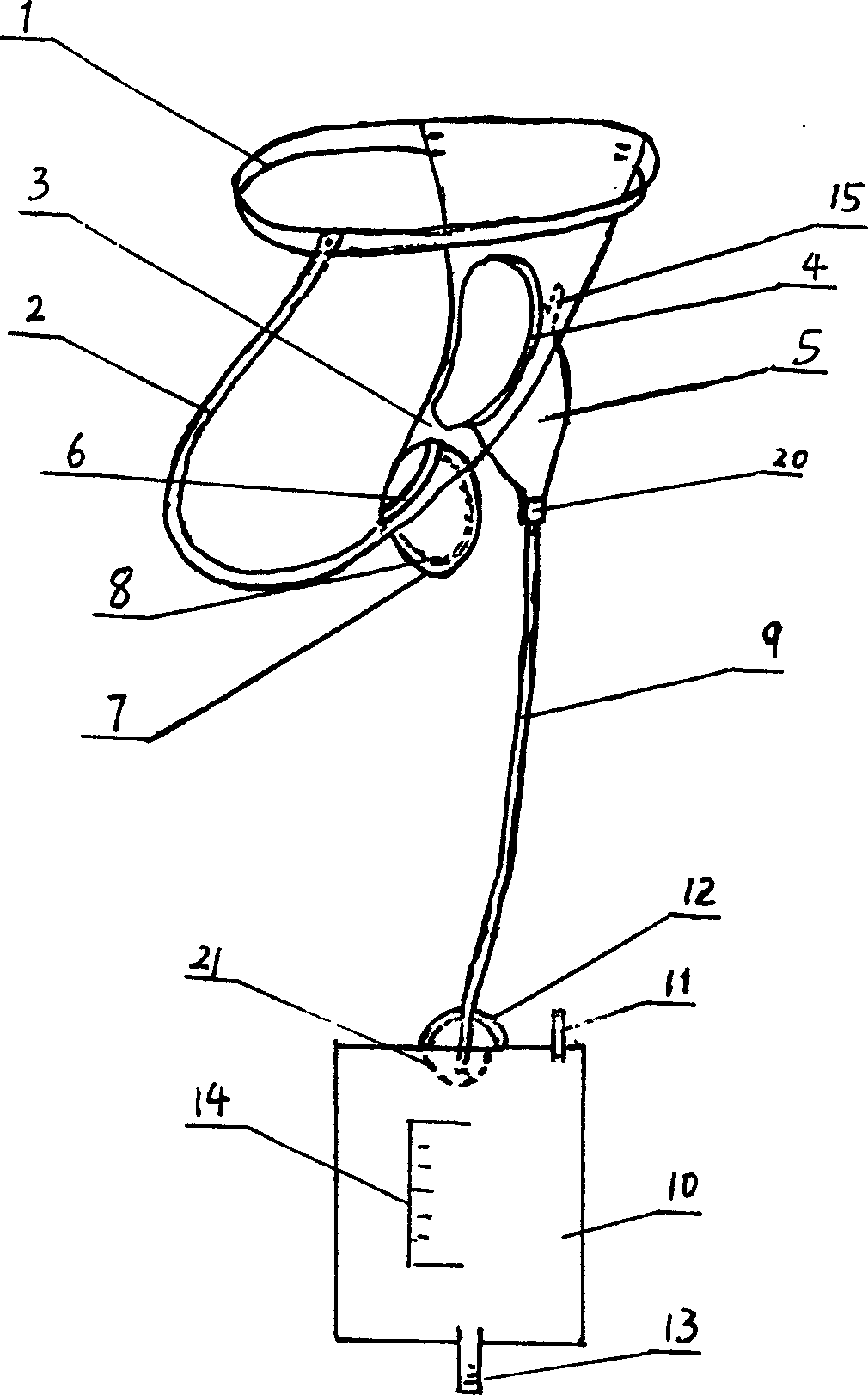 Device worn by patient for reception of urine and faeces