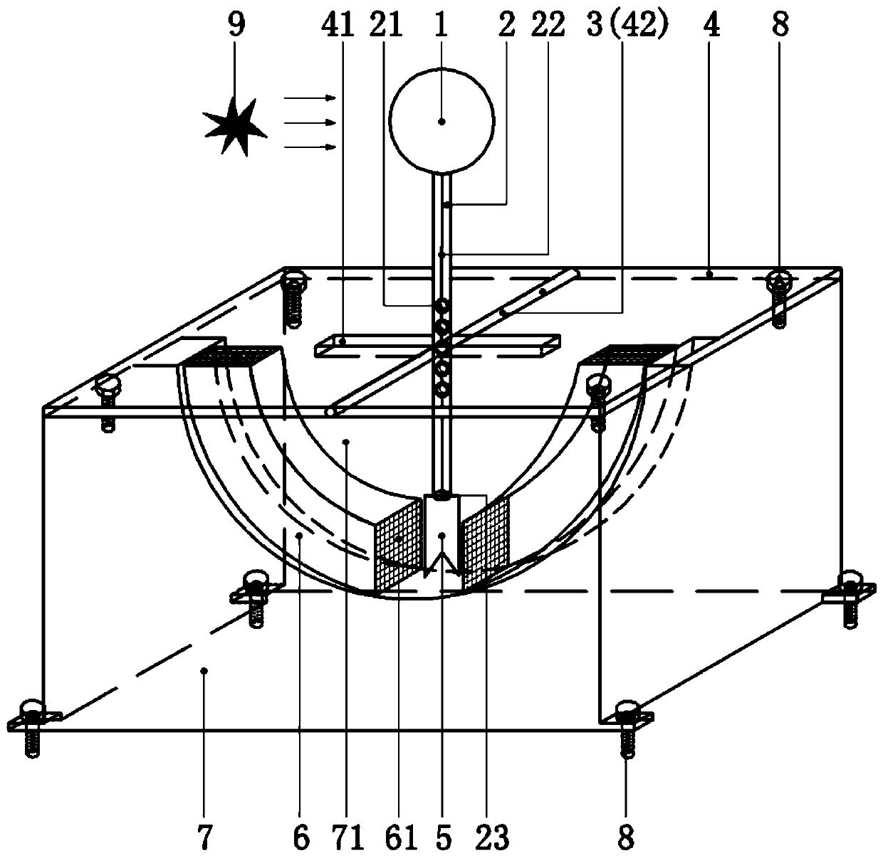 Lever-cutting shock wave energy passive measurement sensor