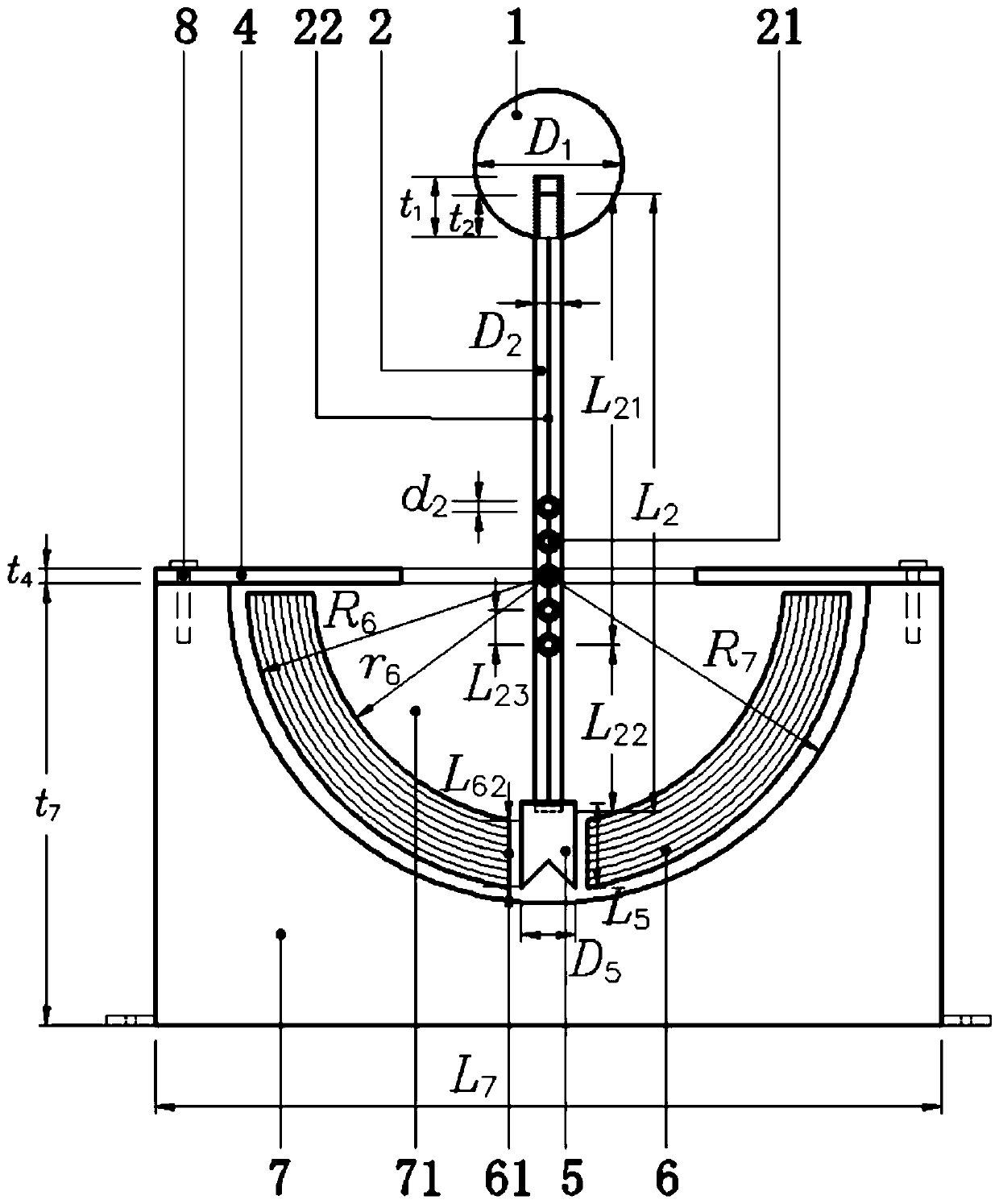 Lever-cutting shock wave energy passive measurement sensor