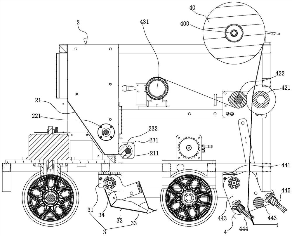 Mud flat machine for prefabricated waterproof roll