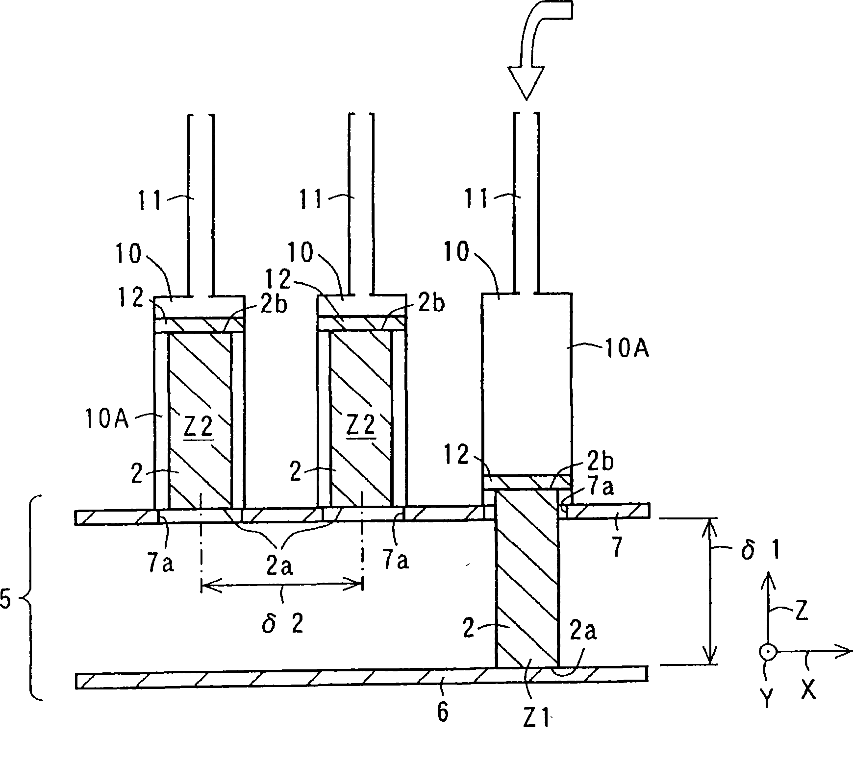 Waveguide forming apparatus, dielectric line forming apparatus, pin structure and high frequency circuit