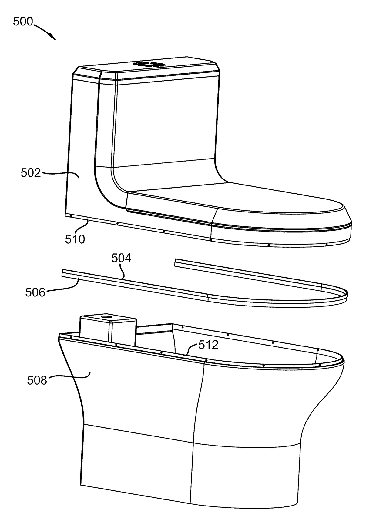 Toilet With An LED Diffuser Strip