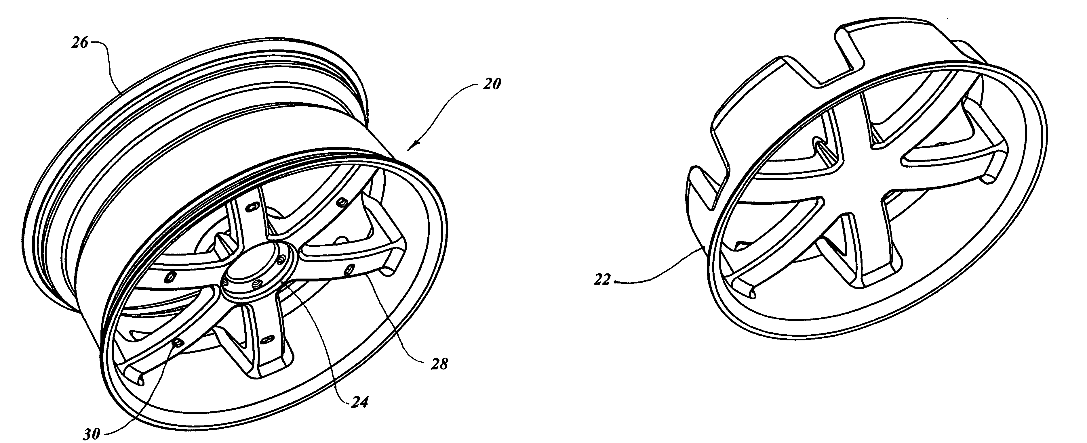 Alloy wheel with mating wheel cover