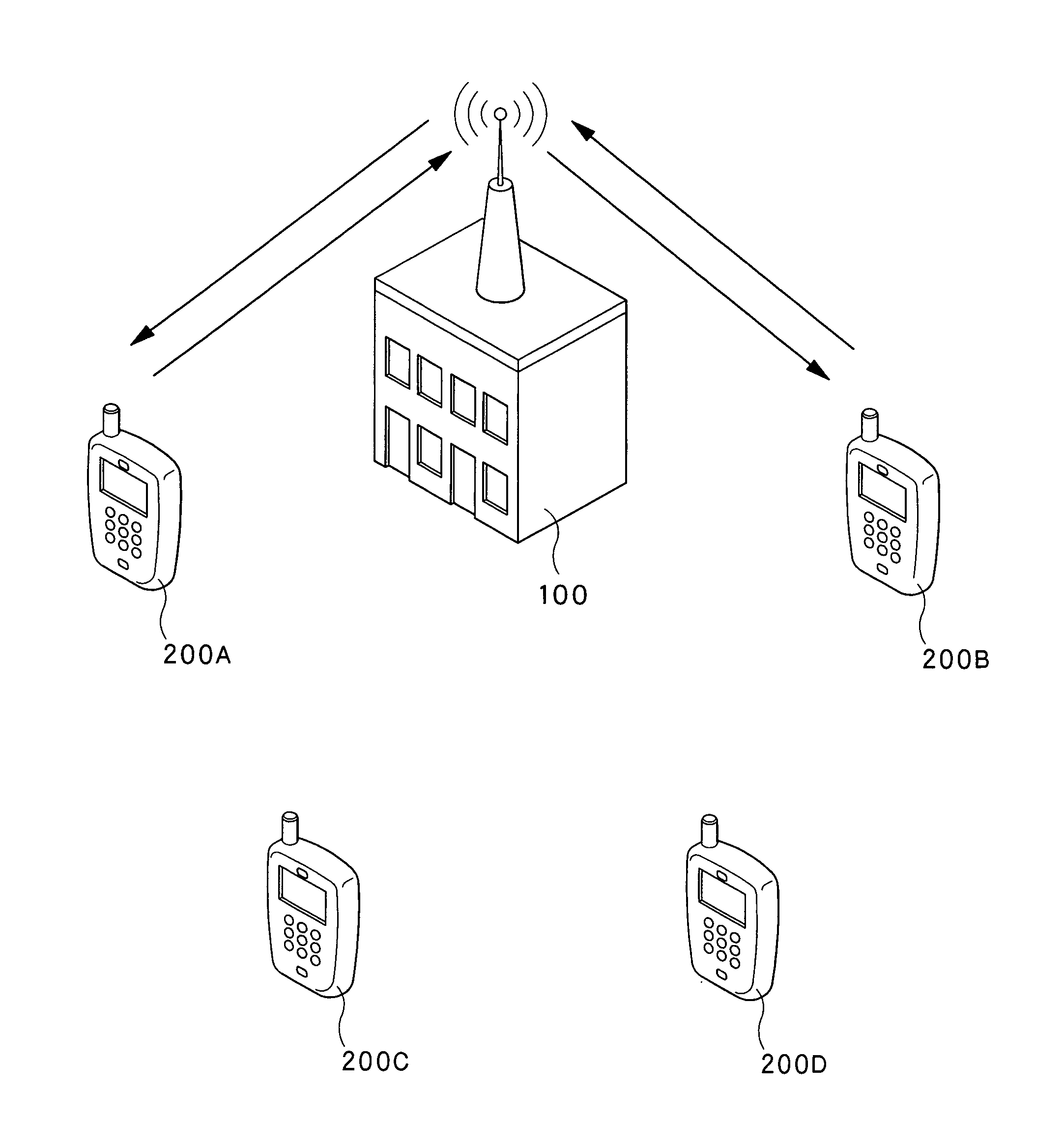 Radio repeating system, radio repeating apparatus, radio terminal operating method and radio repeating method