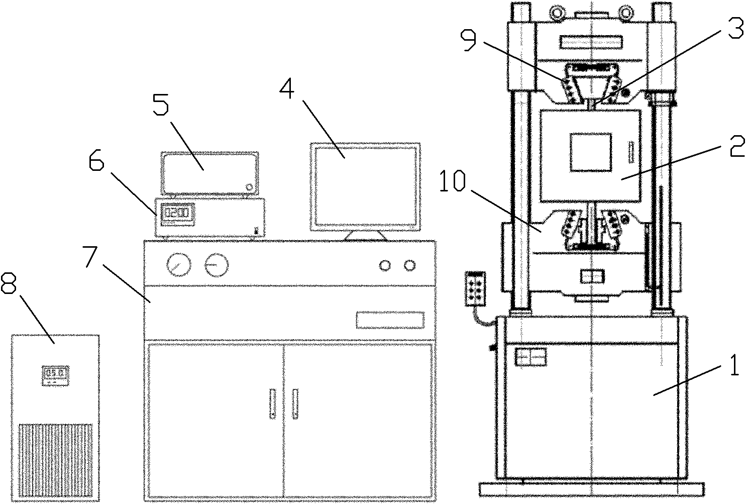 Device for testing high-temperature load-carrying properties of aluminum and aluminum alloy electric power apparatuses of power transmission line