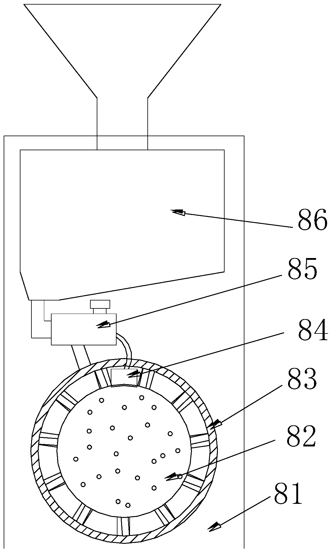 Insect-like granule feed manufacturing machine used for feeding of artificially bred bullfrogs