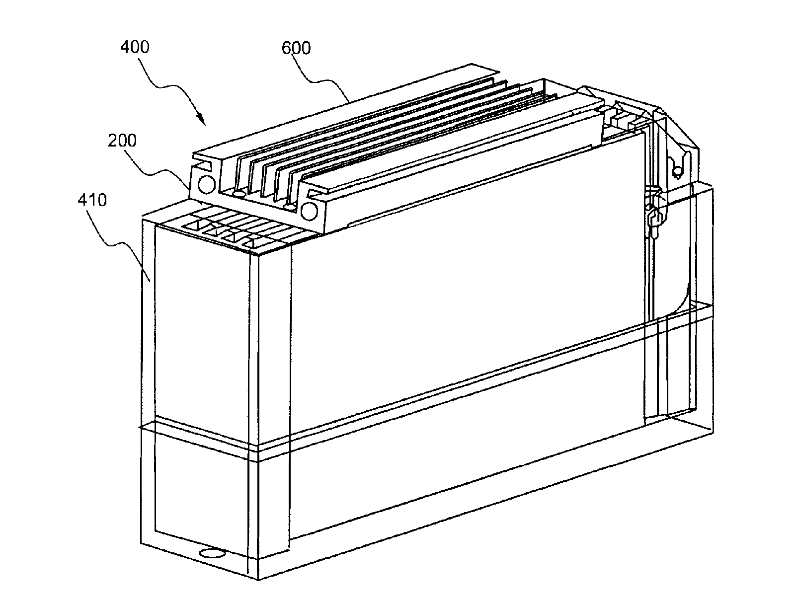 Battery module having heat dissipation member of novel structure and battery pack employed with the same