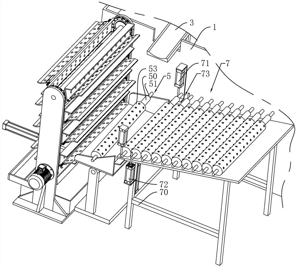 Output device for fully automatic drilling machine for fasteners