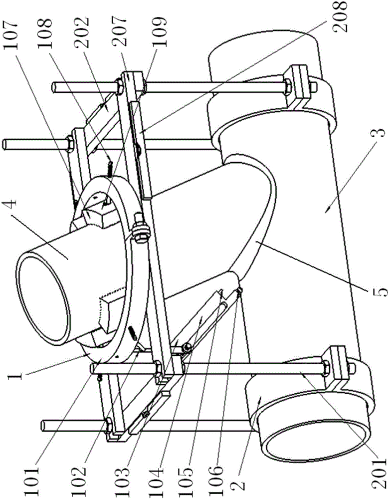 Magnetic memory detection device for cross manifold weld