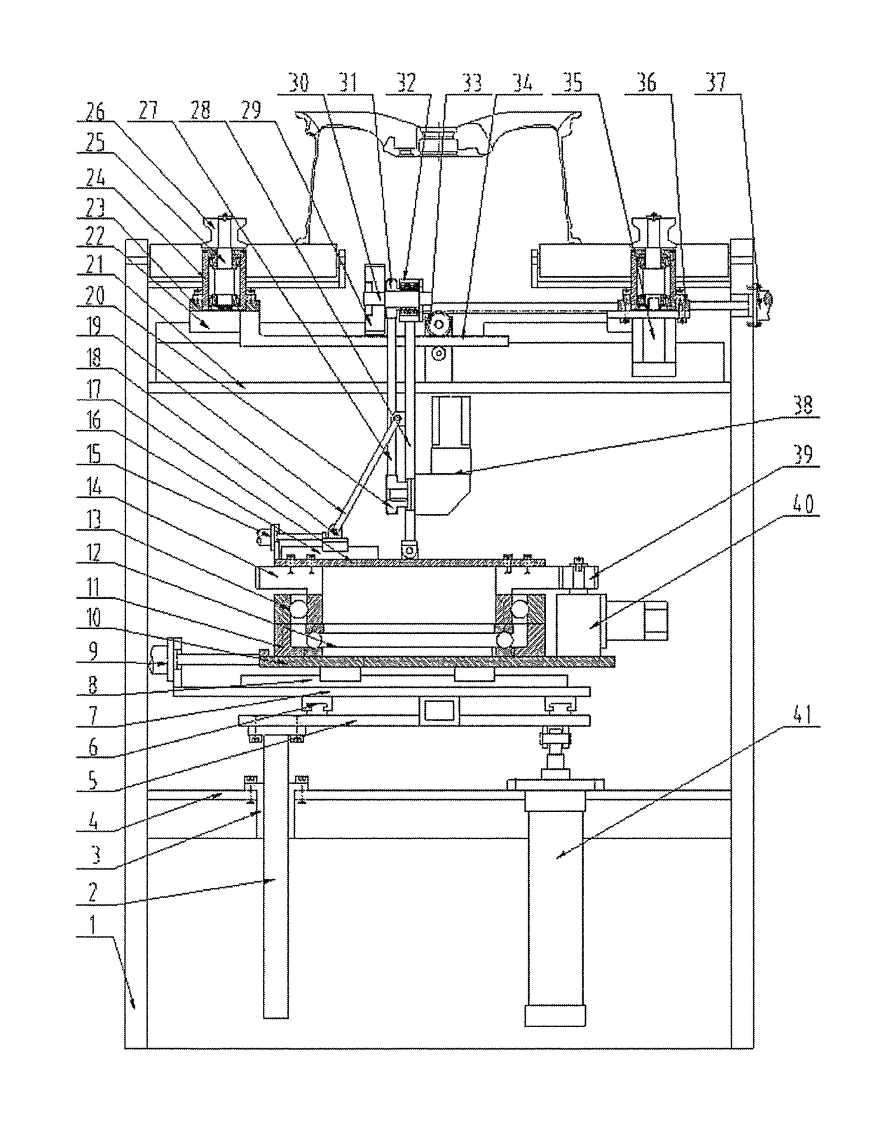 Rotary type wheel deburring device