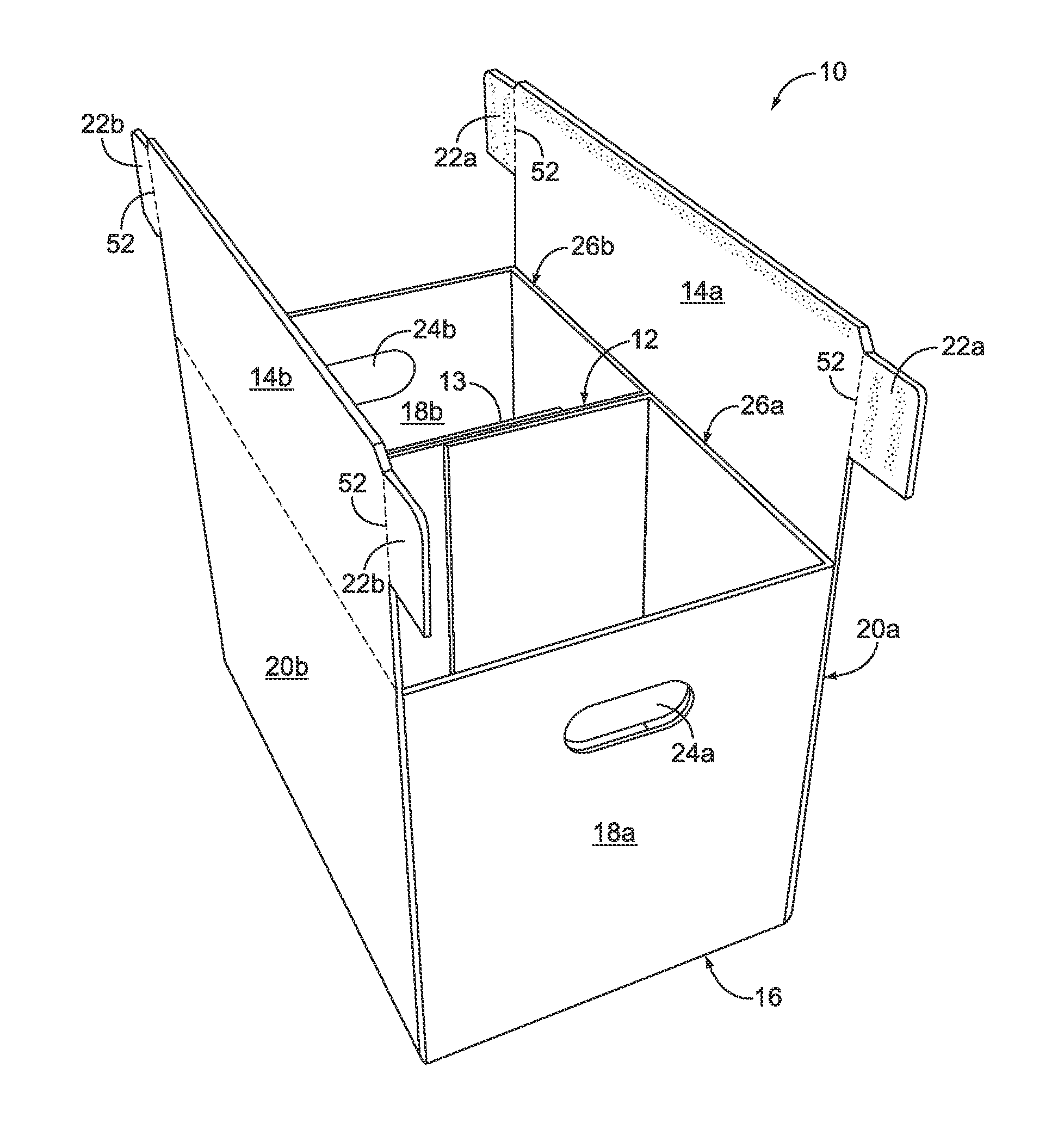 Interleaved spine container