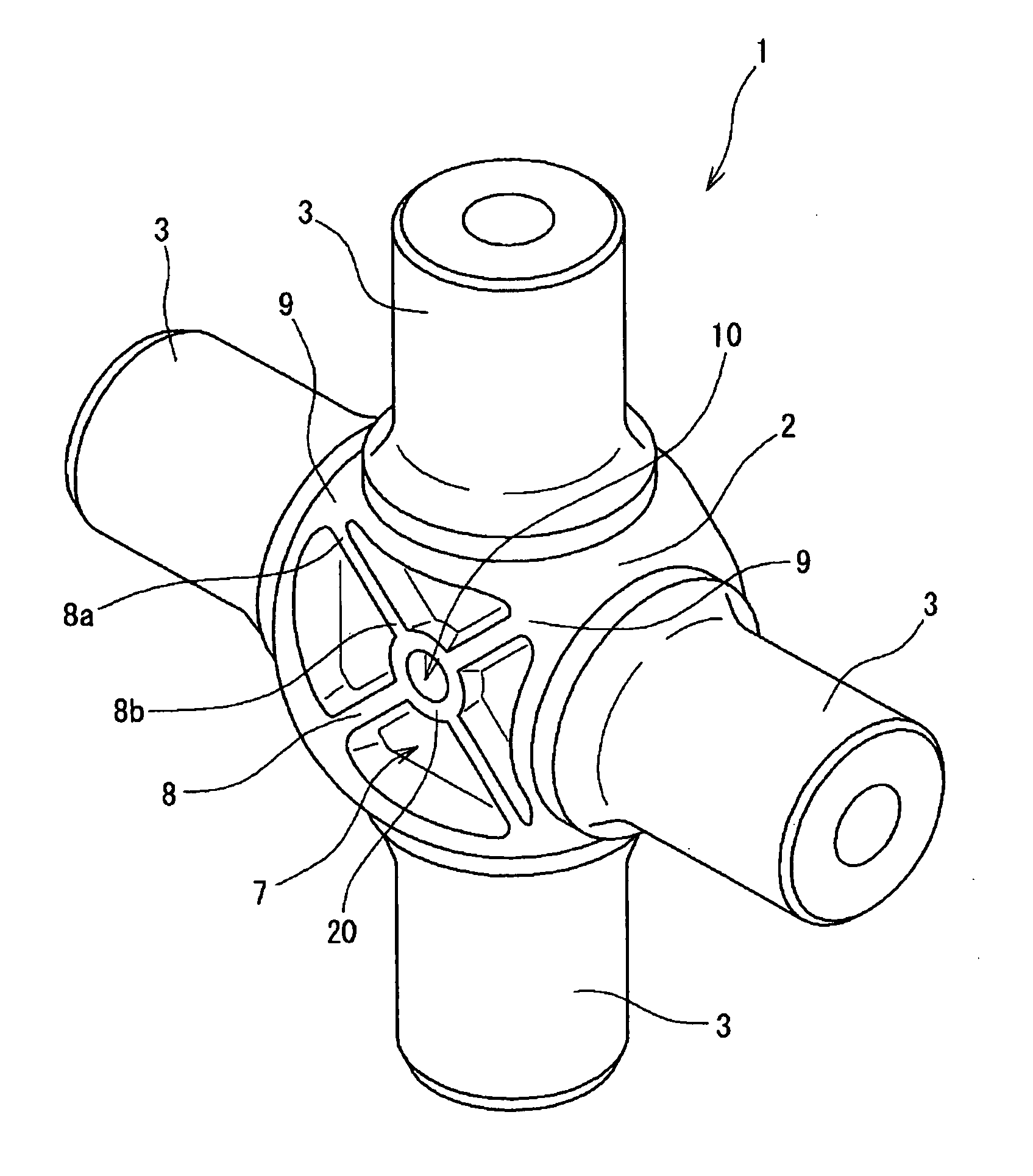 Cross shaft member and cross shaft joint with the same