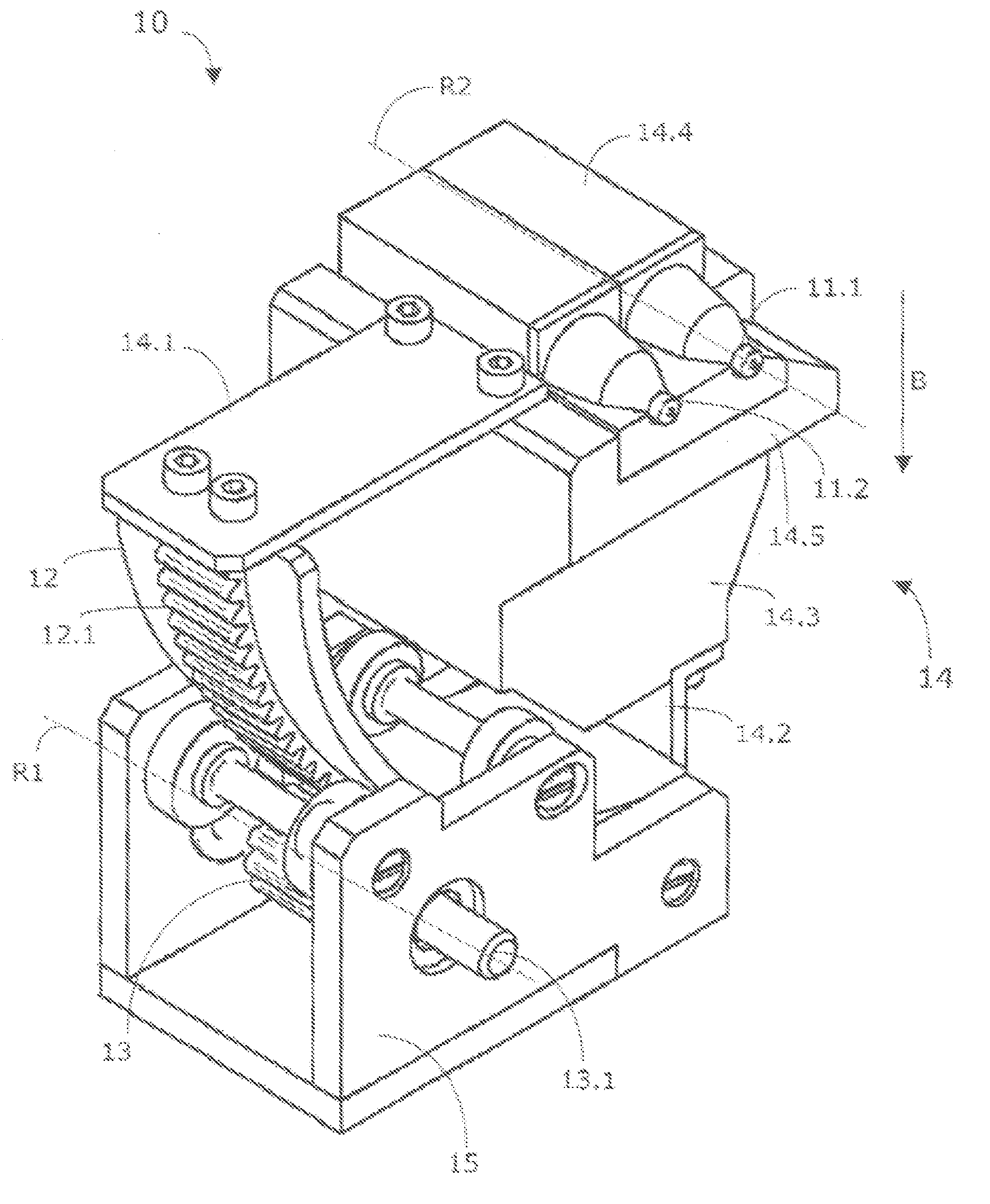 Device, machine and method for applying glue capable of flowing