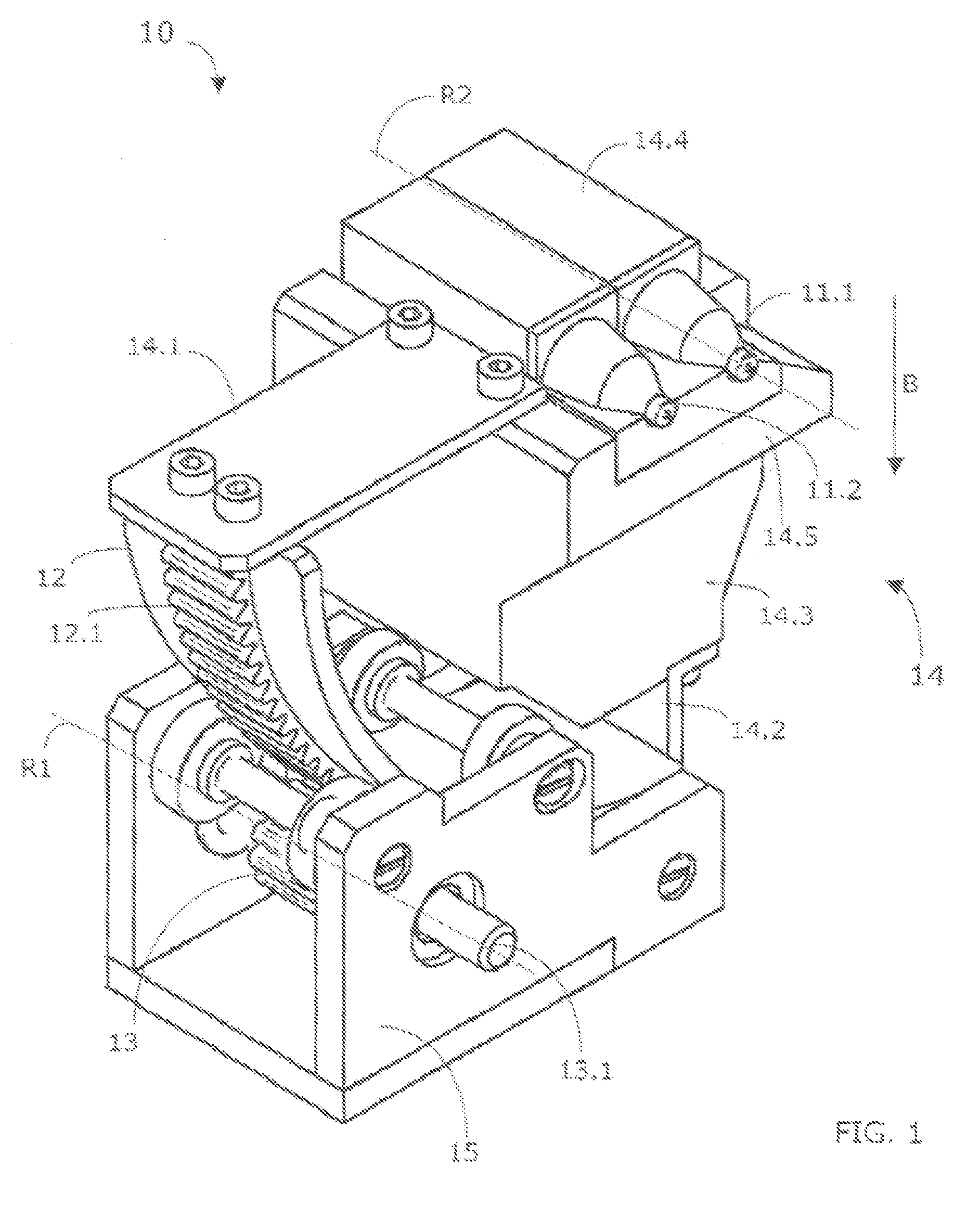 Device, machine and method for applying glue capable of flowing