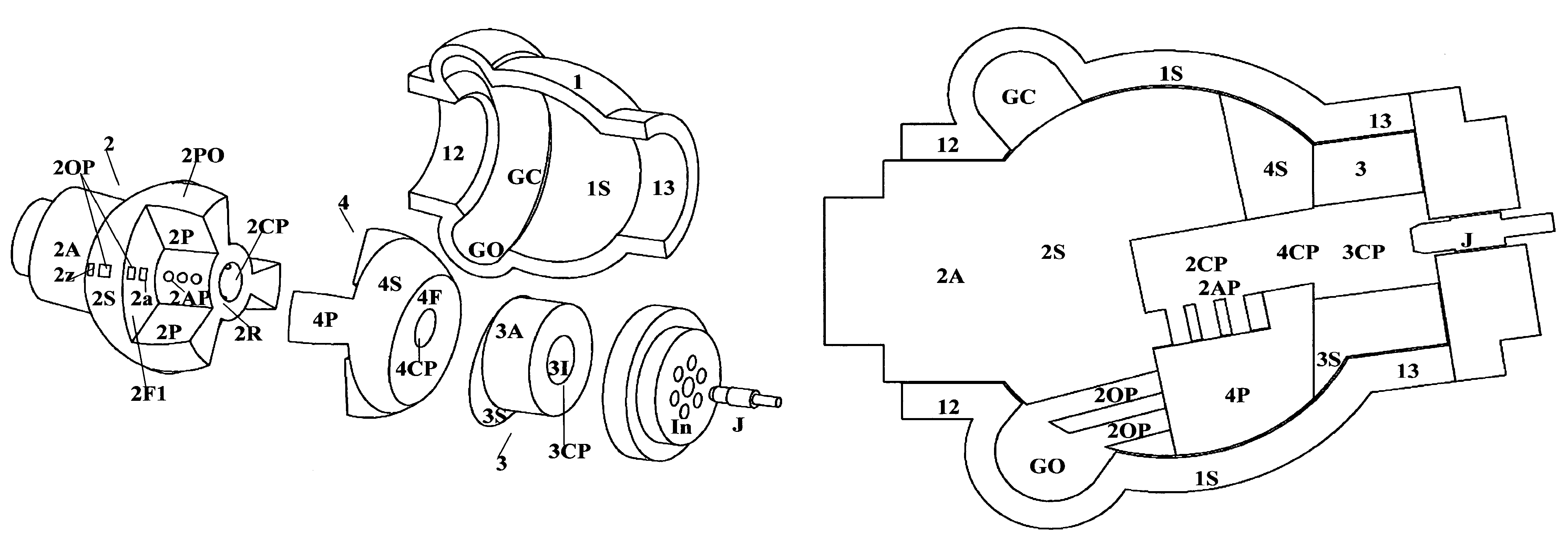 Spherical two stroke engine system