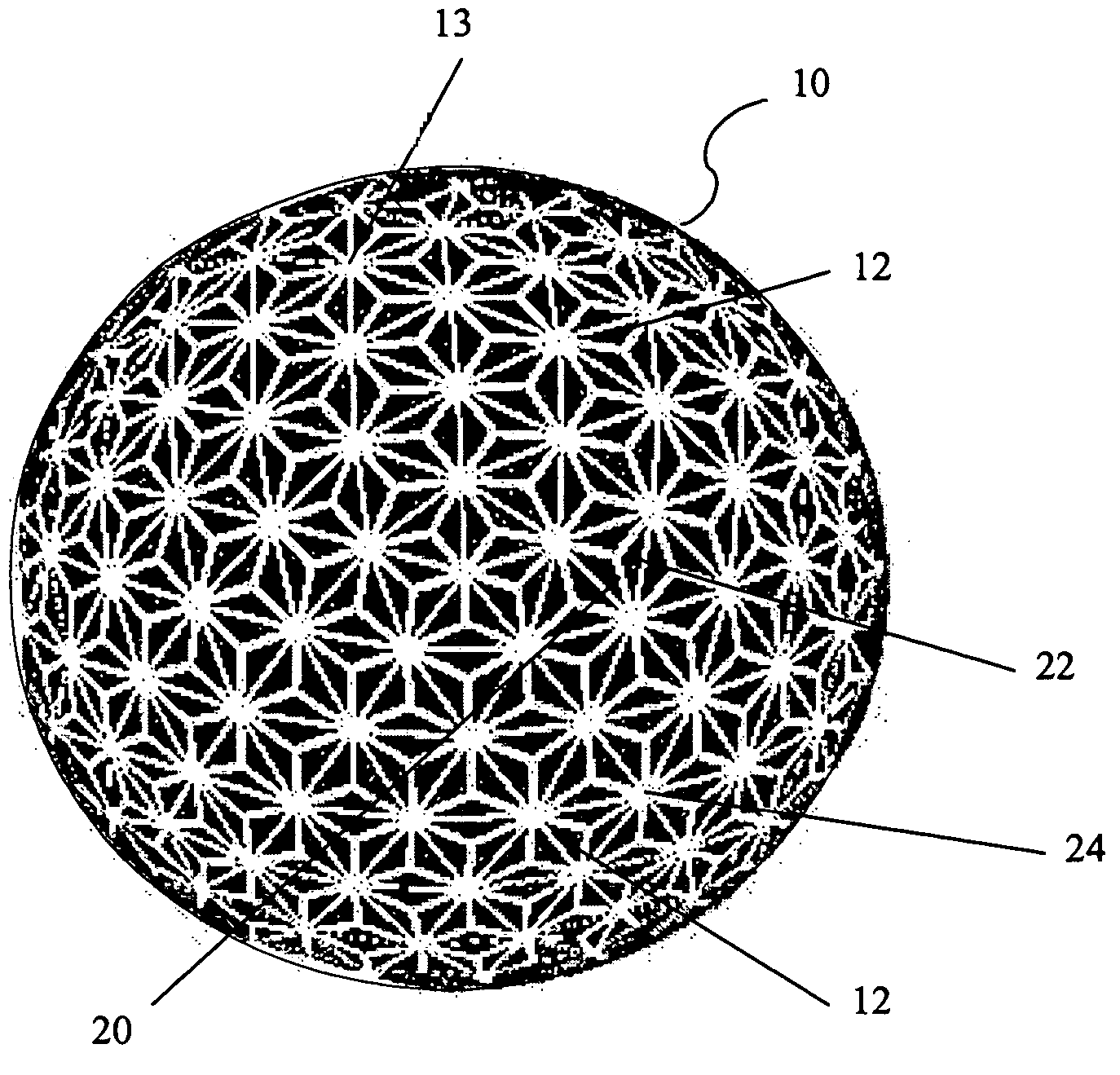 Golf ball with varying land surfaces