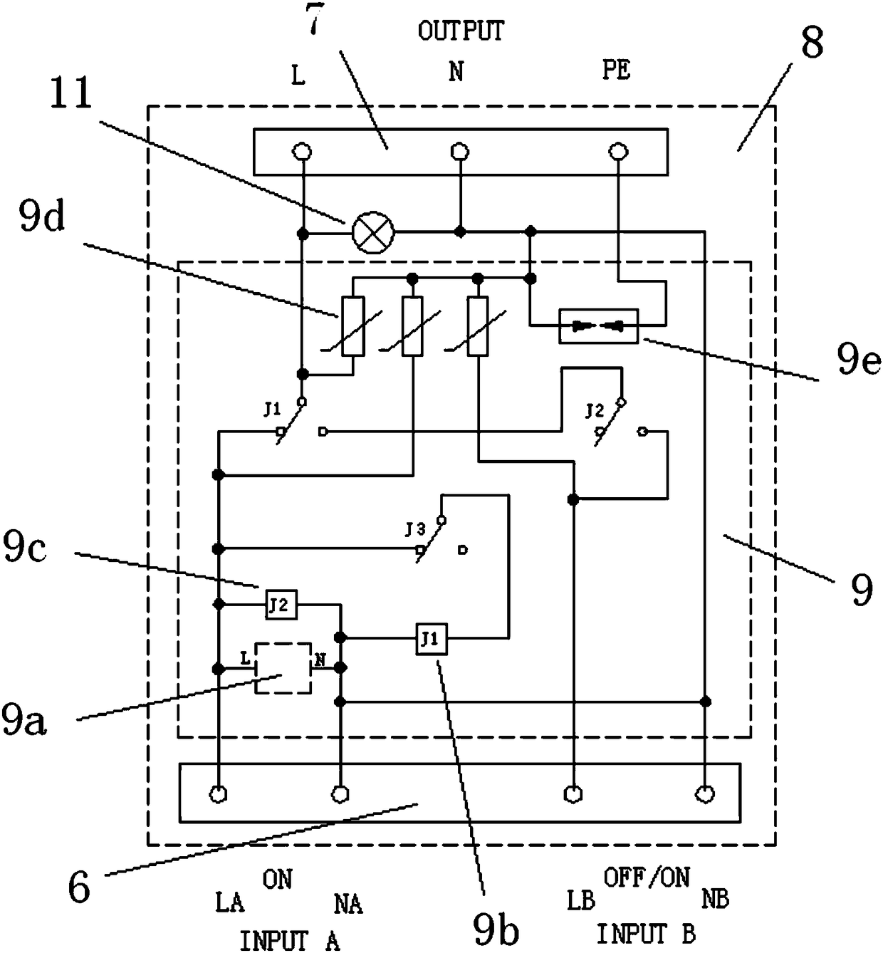 A miniature dual-way power switcher with lightning protection