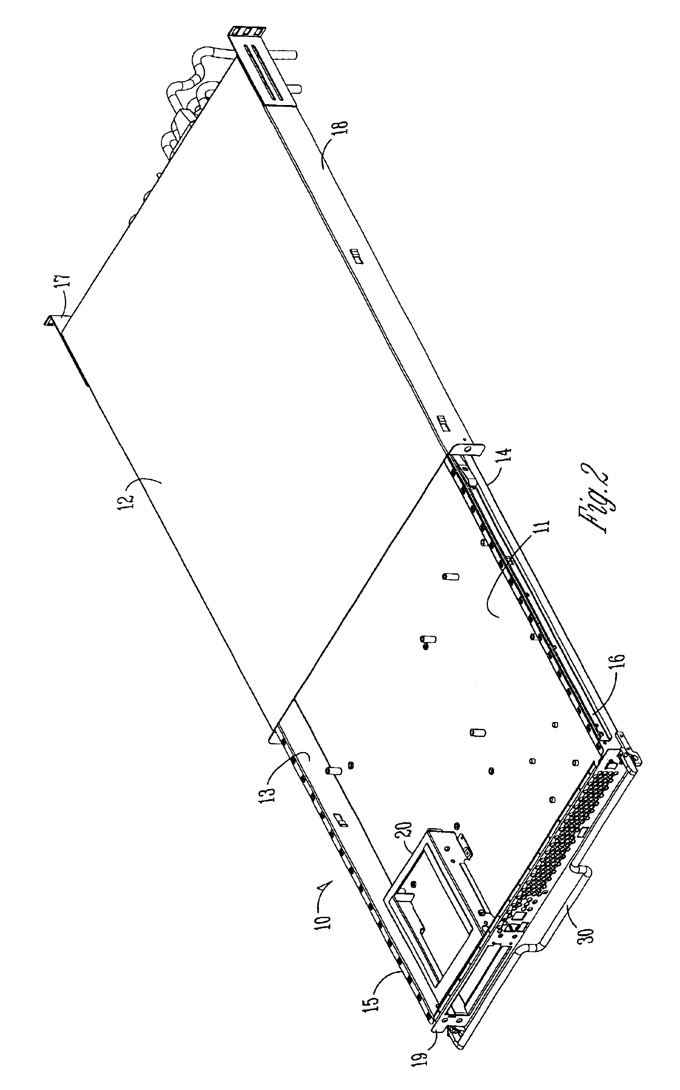 Electronics rack assemblies and associated components