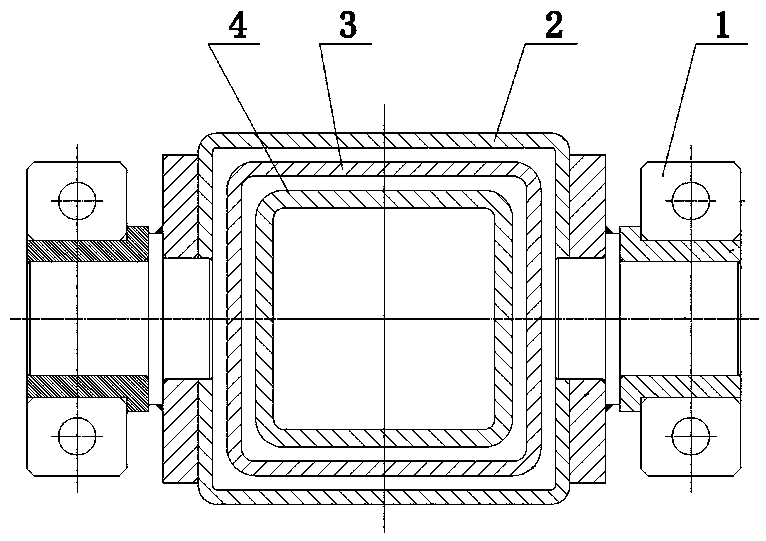 Eccentric cleaning mechanism lifted through double oil cylinders