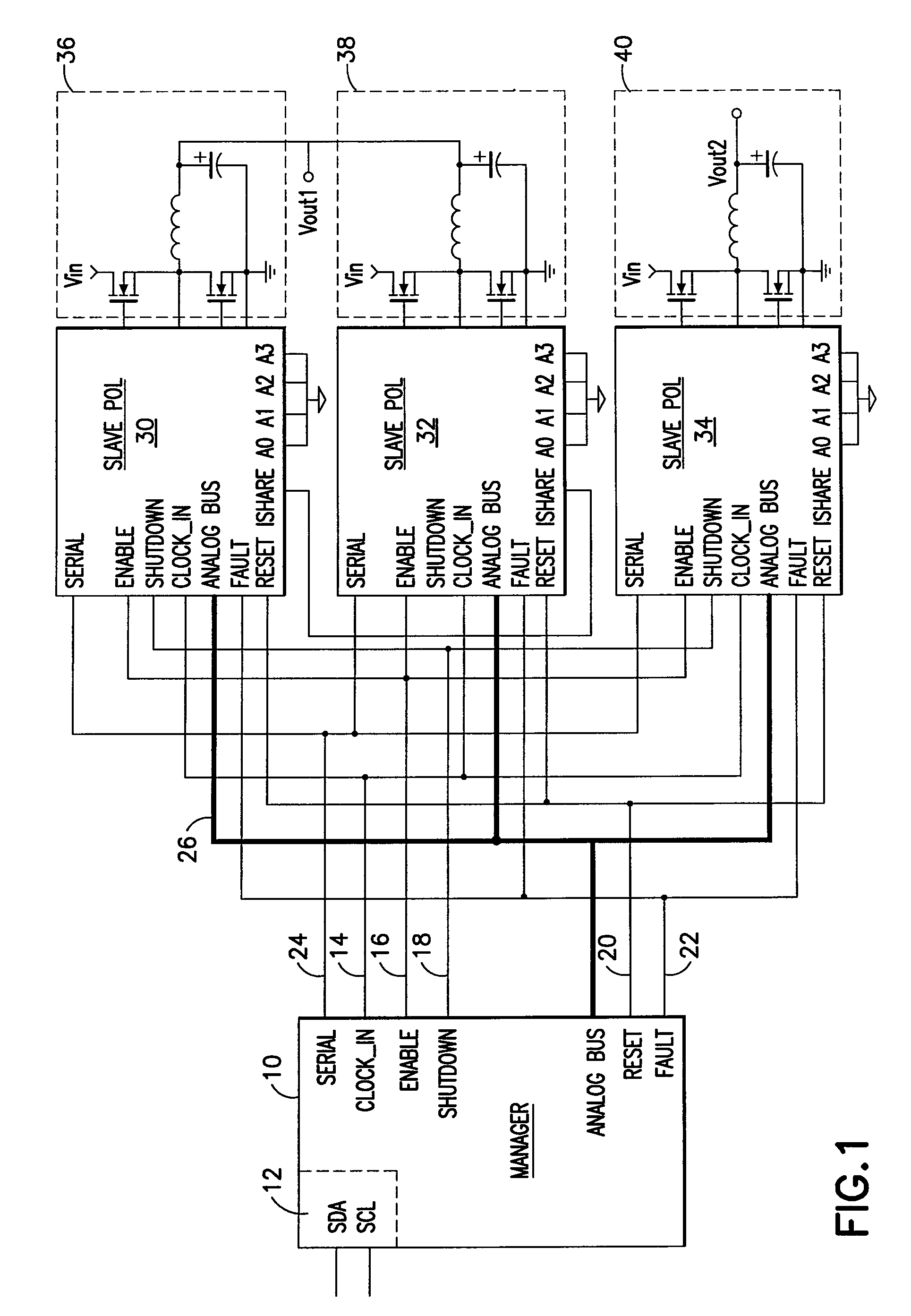 POL system architecture with analog bus