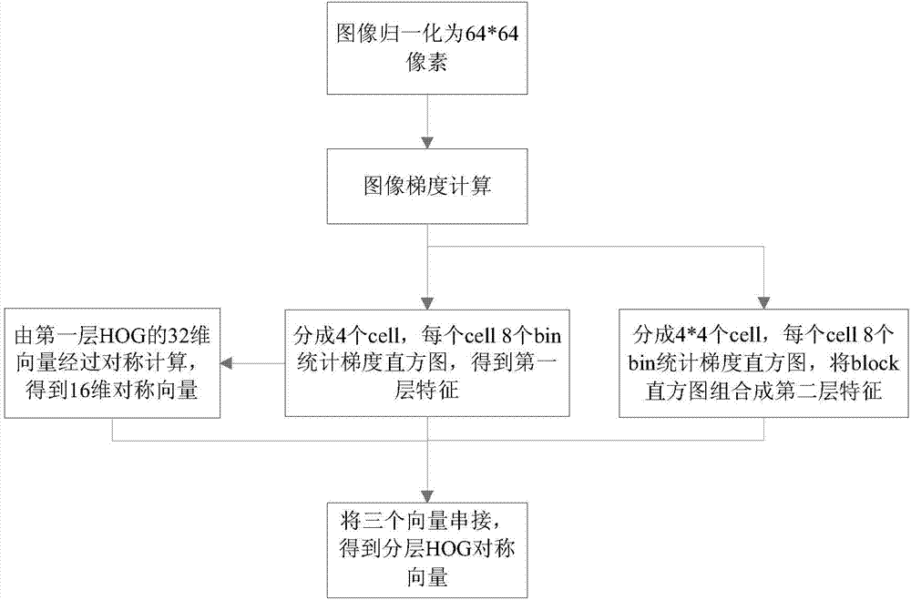 Preceding car detection method based on shadow hypothesis and layered HOG (histogram of oriented gradient) symmetric characteristic verification