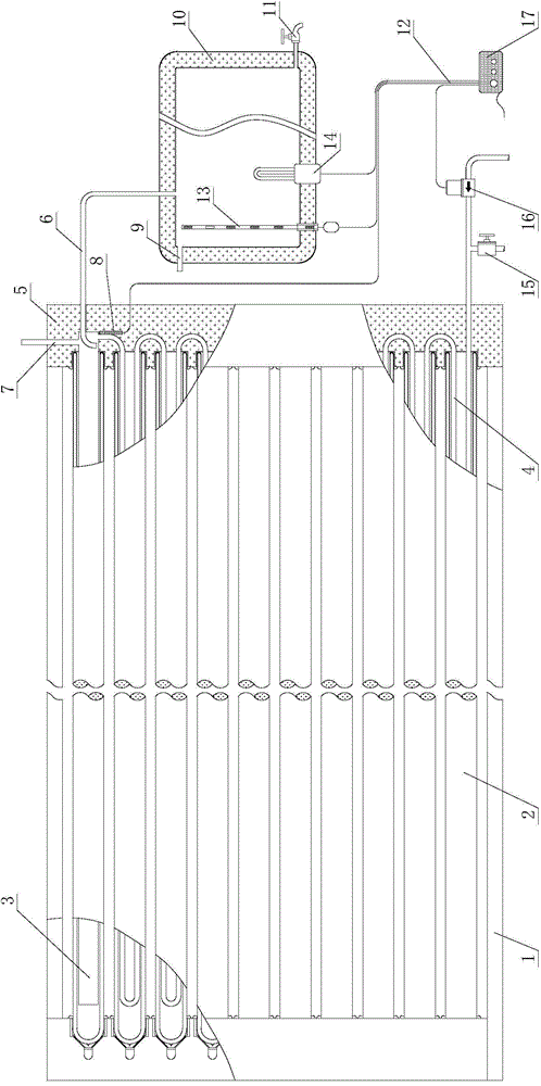 Solar water boiler hung on balcony