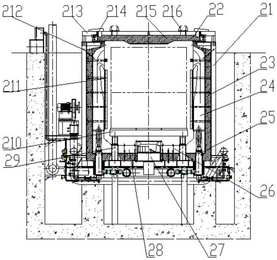 Aluminum slab pit heating furnace with soaking function