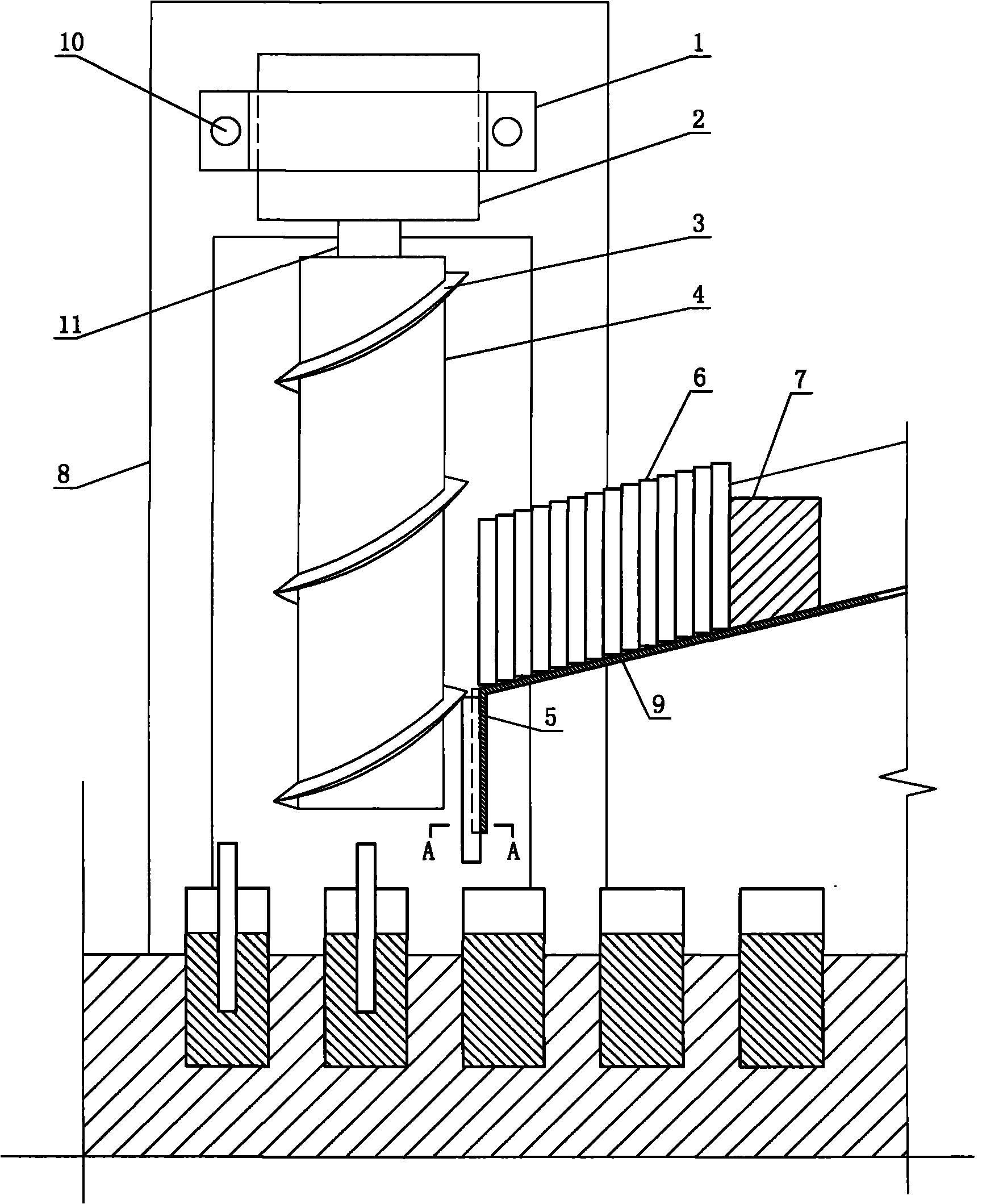 Stud type ice cream rod inserting machine