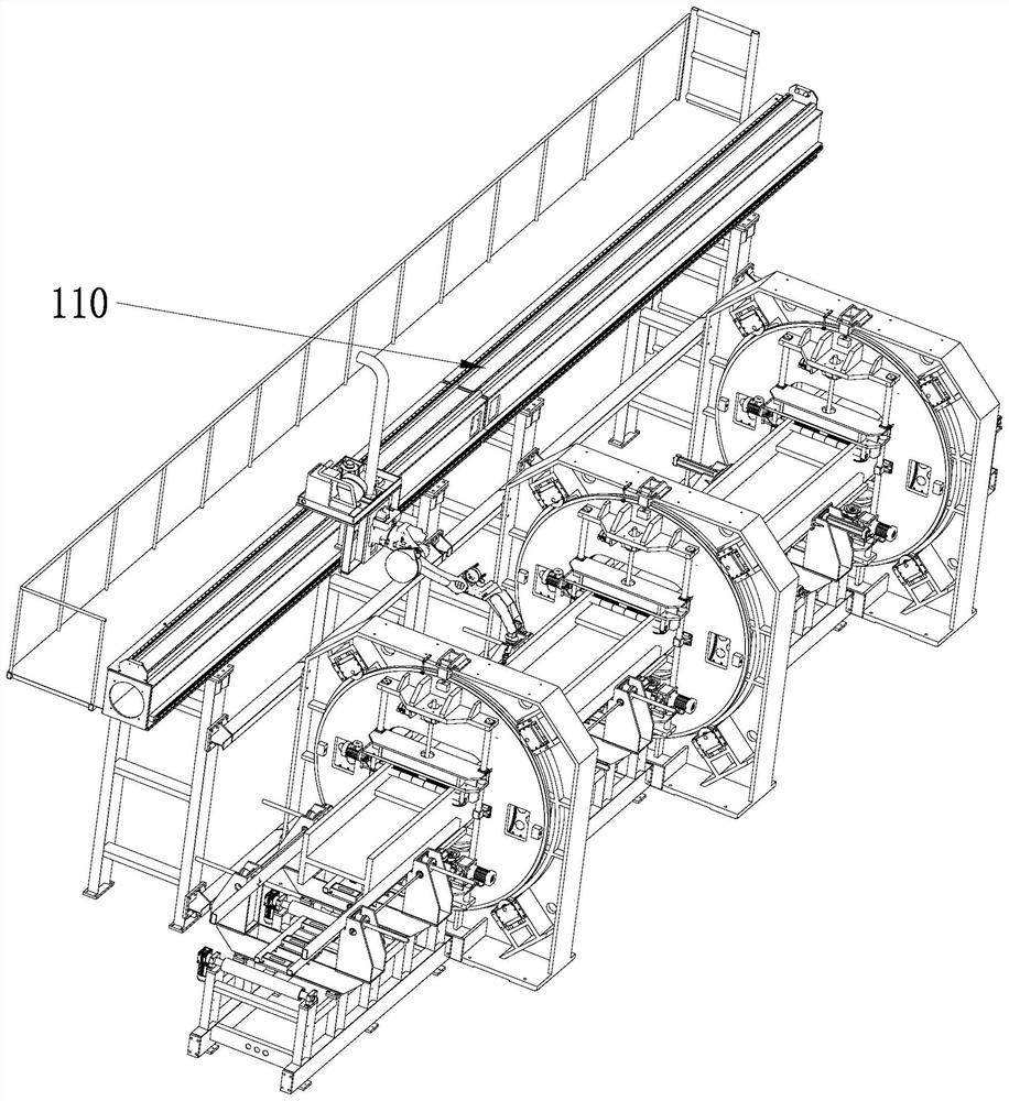 H-shaped steel overturning, welding and forming device