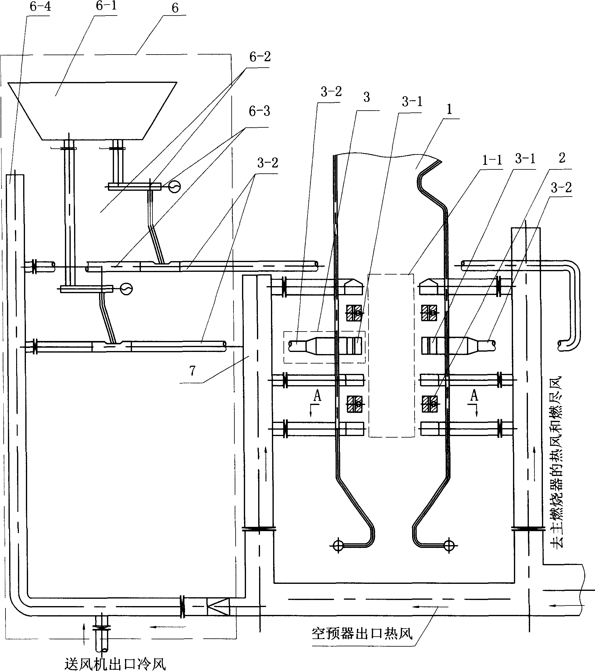 Biomass and powder coal mixed combustion and biomass recombusting and denitrating combustion apparatus