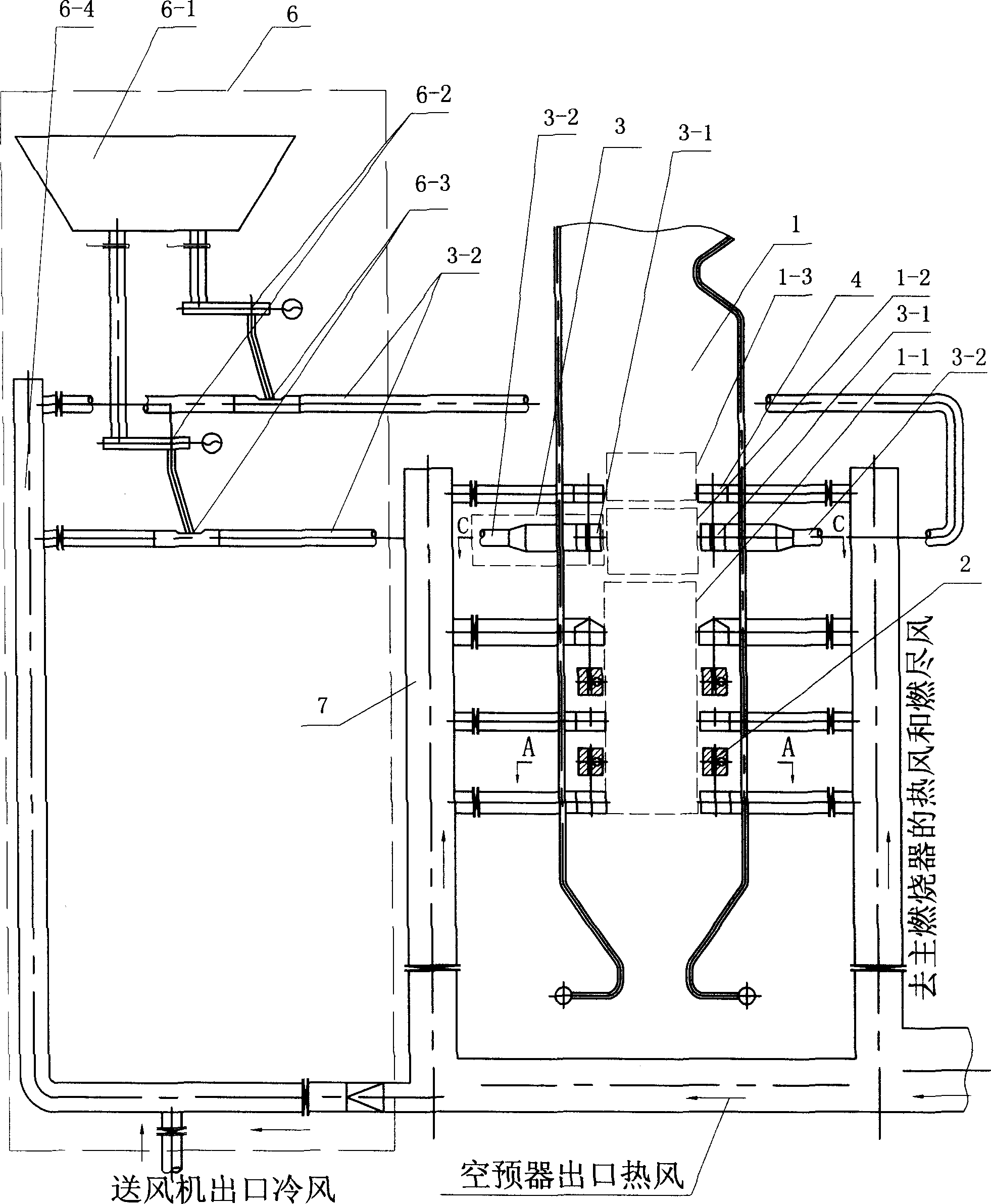 Biomass and powder coal mixed combustion and biomass recombusting and denitrating combustion apparatus