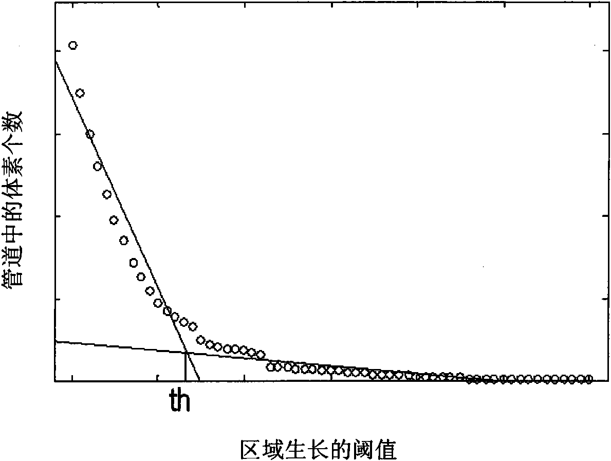 Hepatic segment volume measuring method based on CT reinforcing scan technique