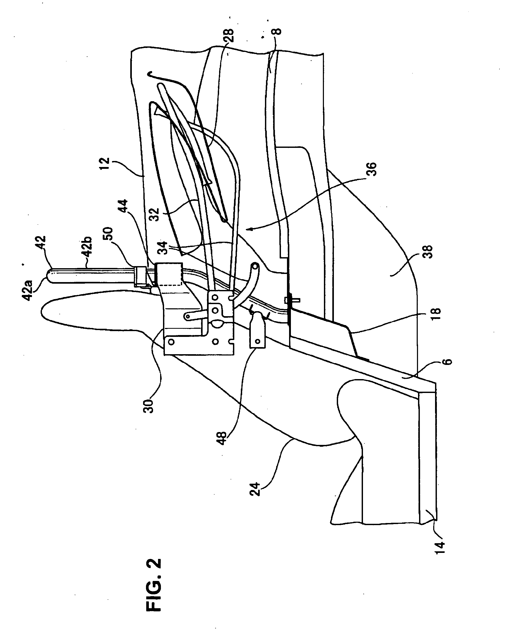 Roll bar structure of vehicle