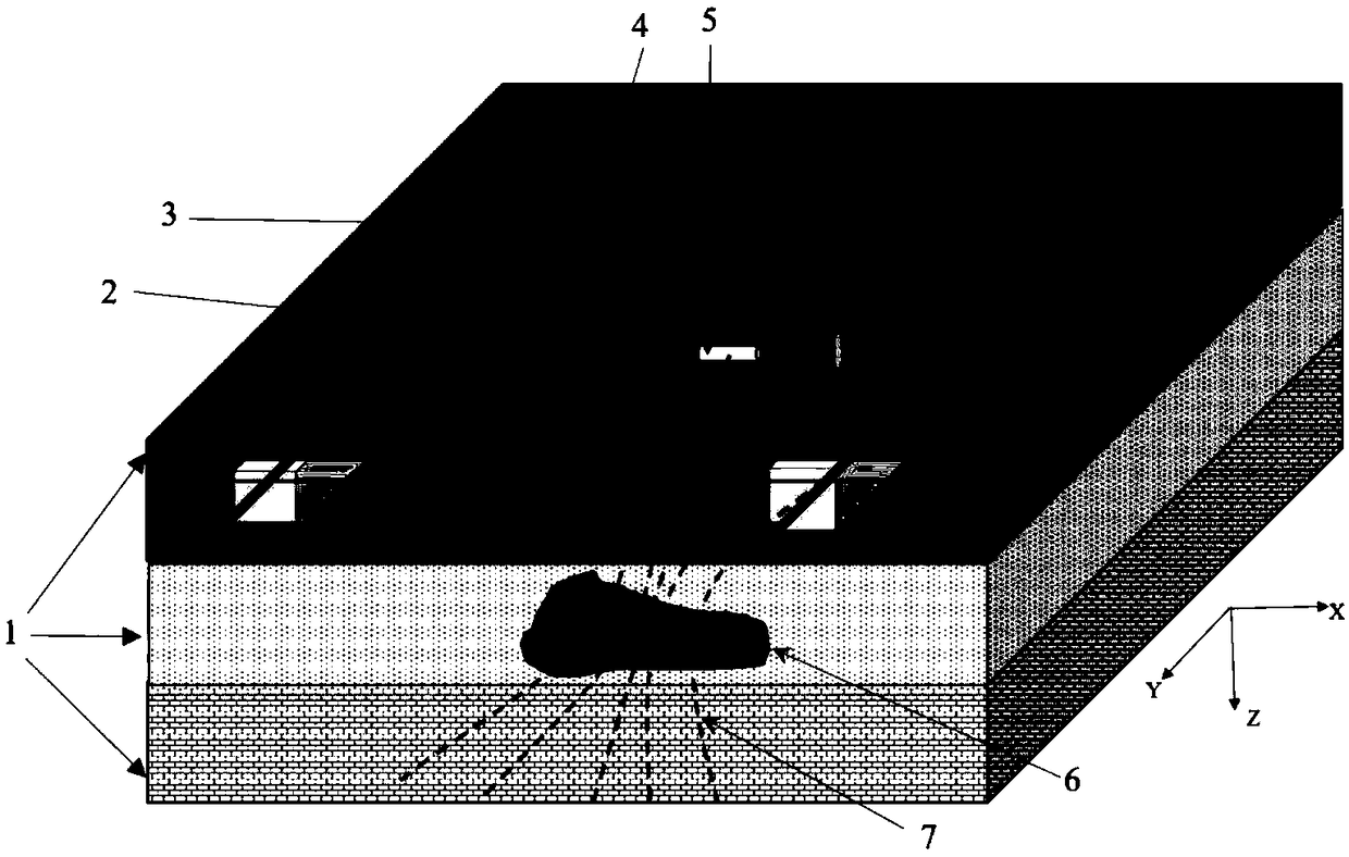 Transient electromagnetic detection method and device for three-component holes of underground large loop in coal mine