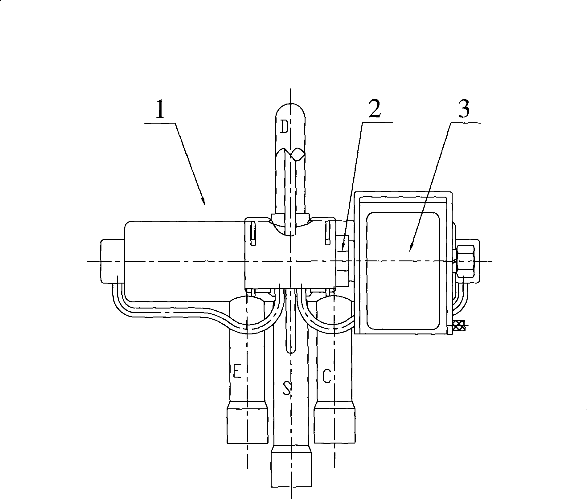 Four-way electromagnetic valve