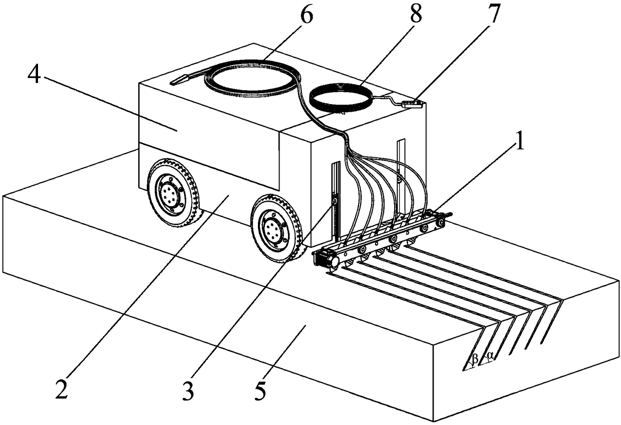 Auxiliary device for laser cutting concrete pavement