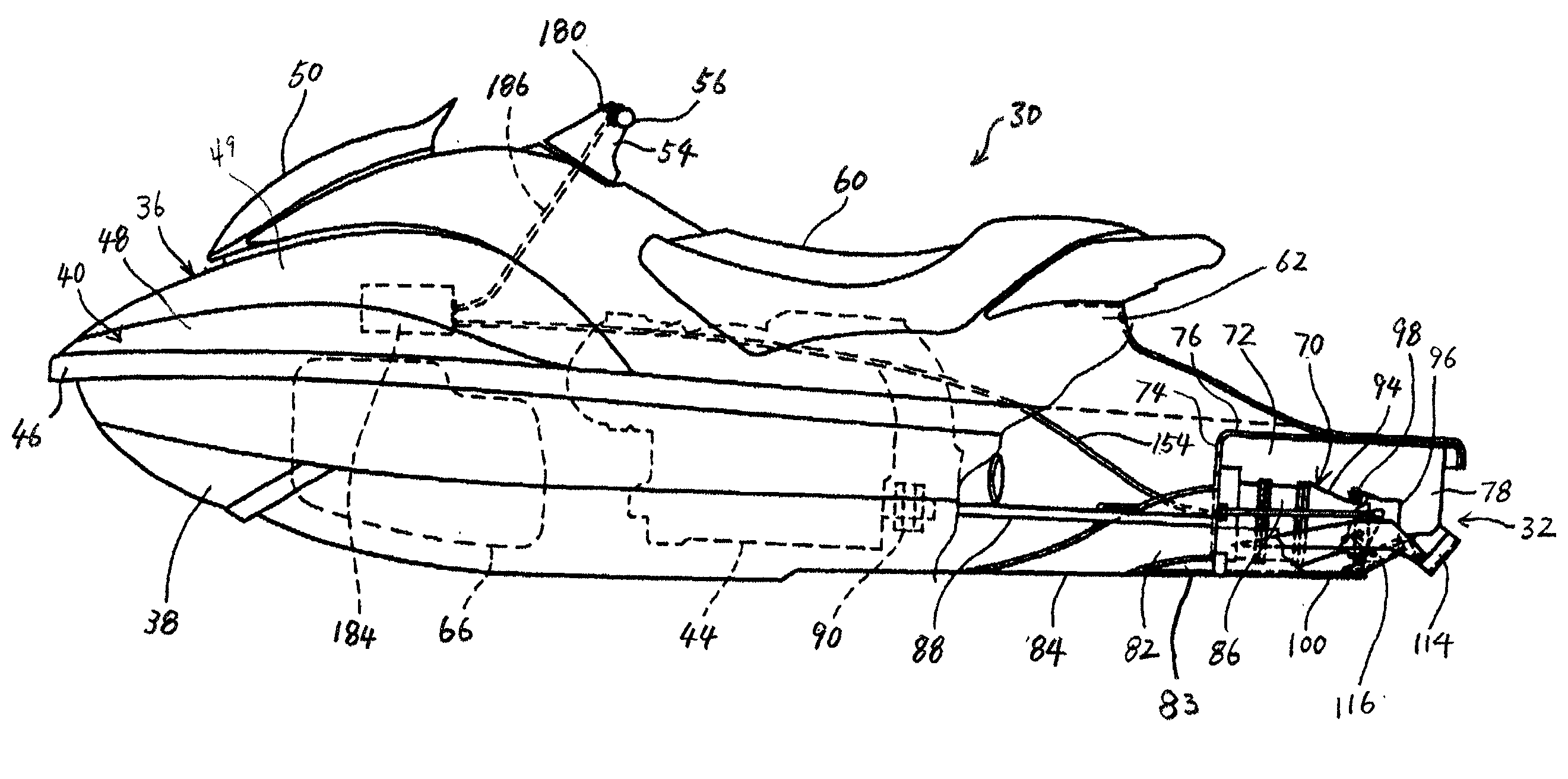 Braking device for watercraft