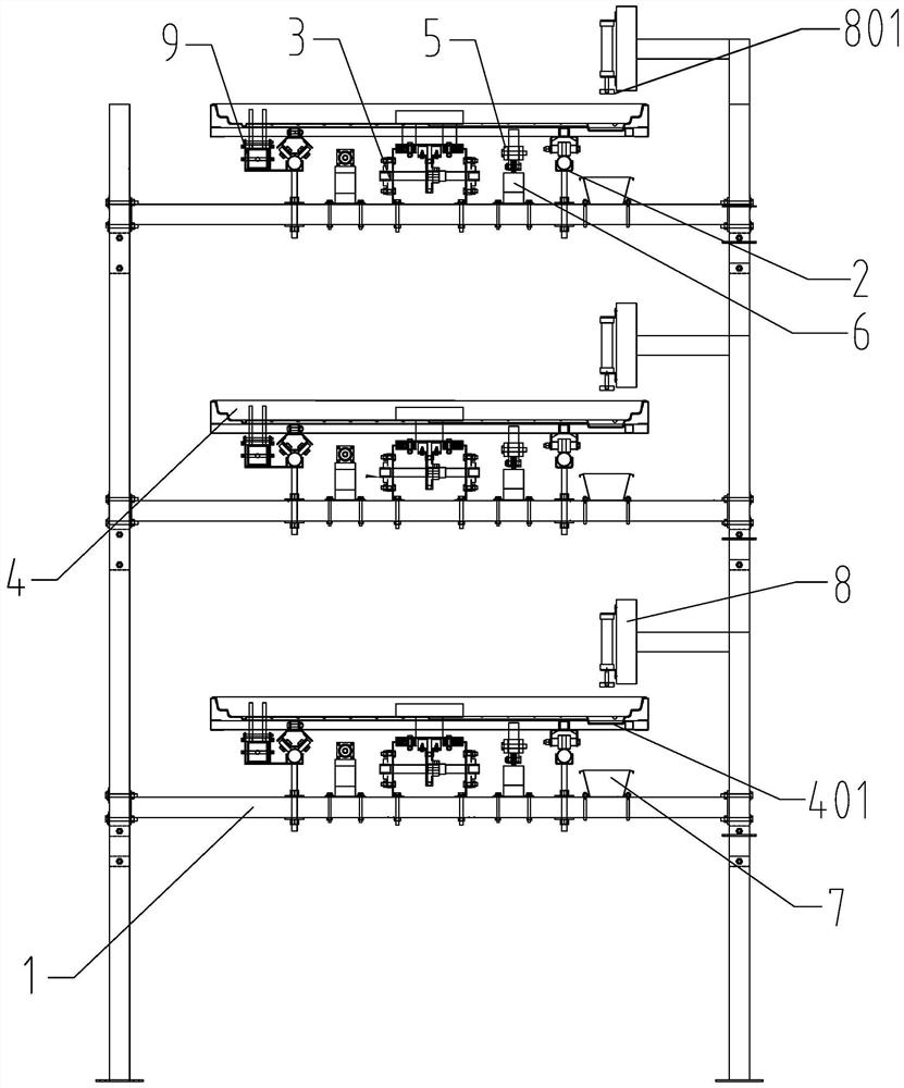 A push device, automatic conveying three-dimensional cultivation system device