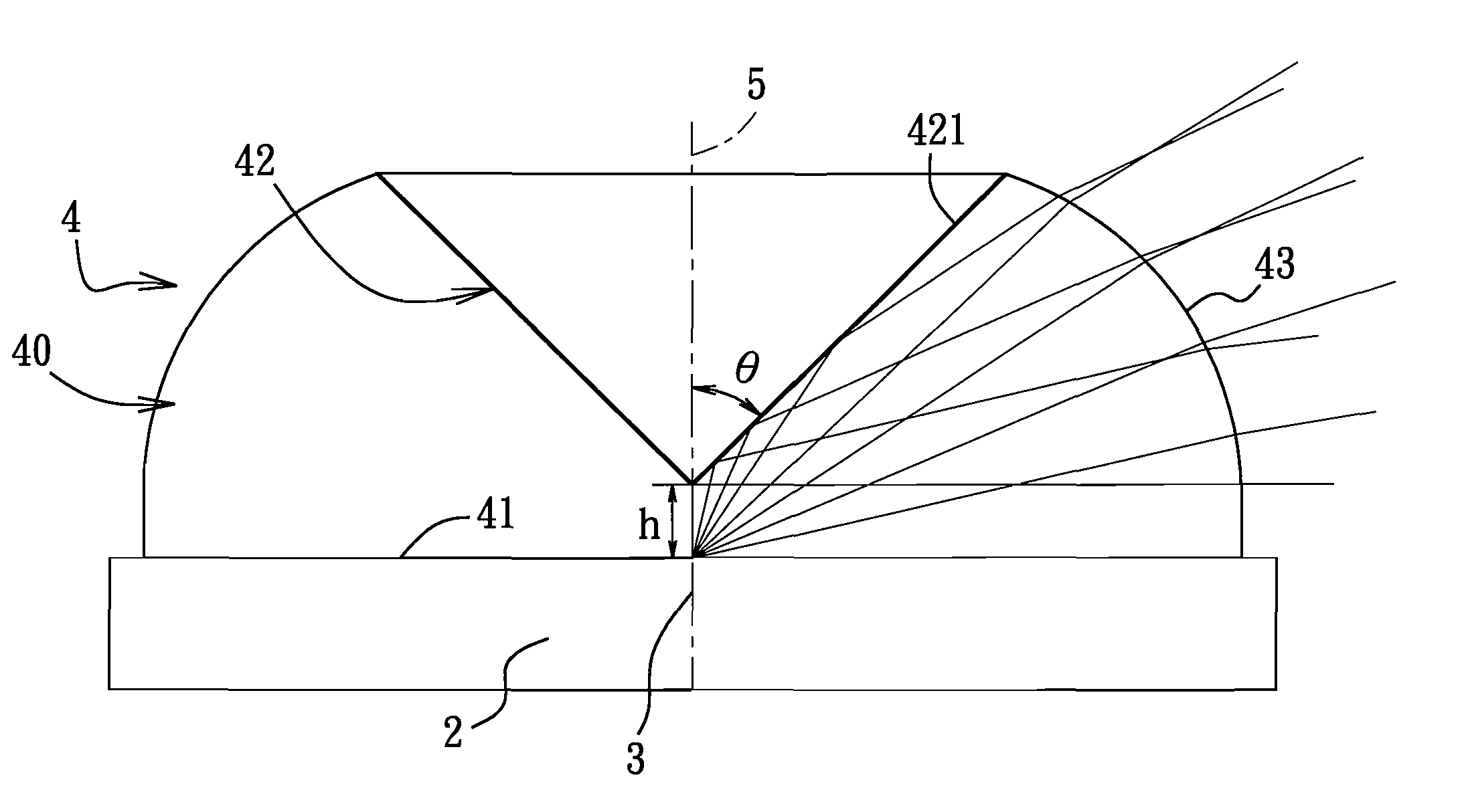 Light-emitting device and a lens thereof