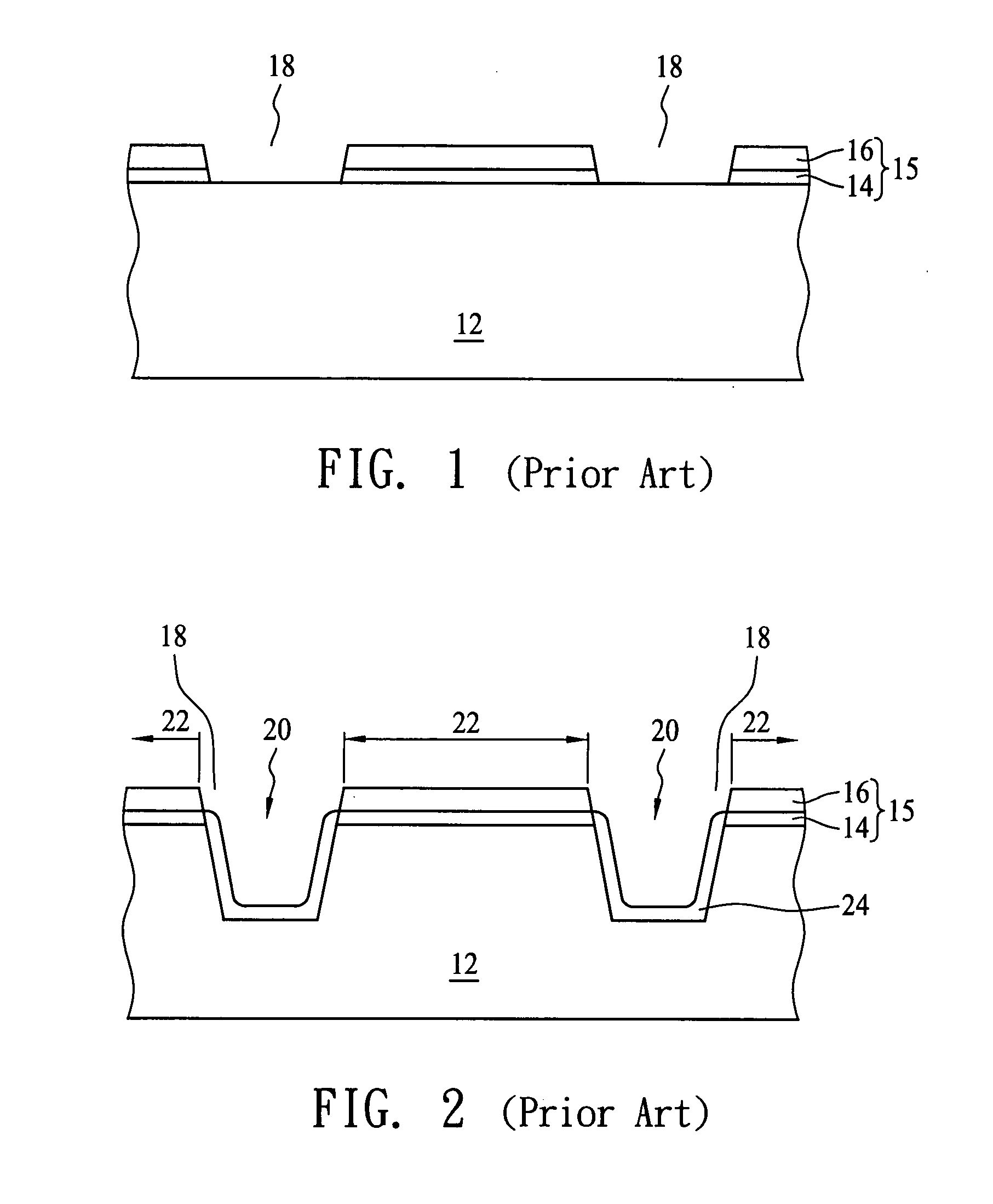 Method for preparing a shallow trench isolation